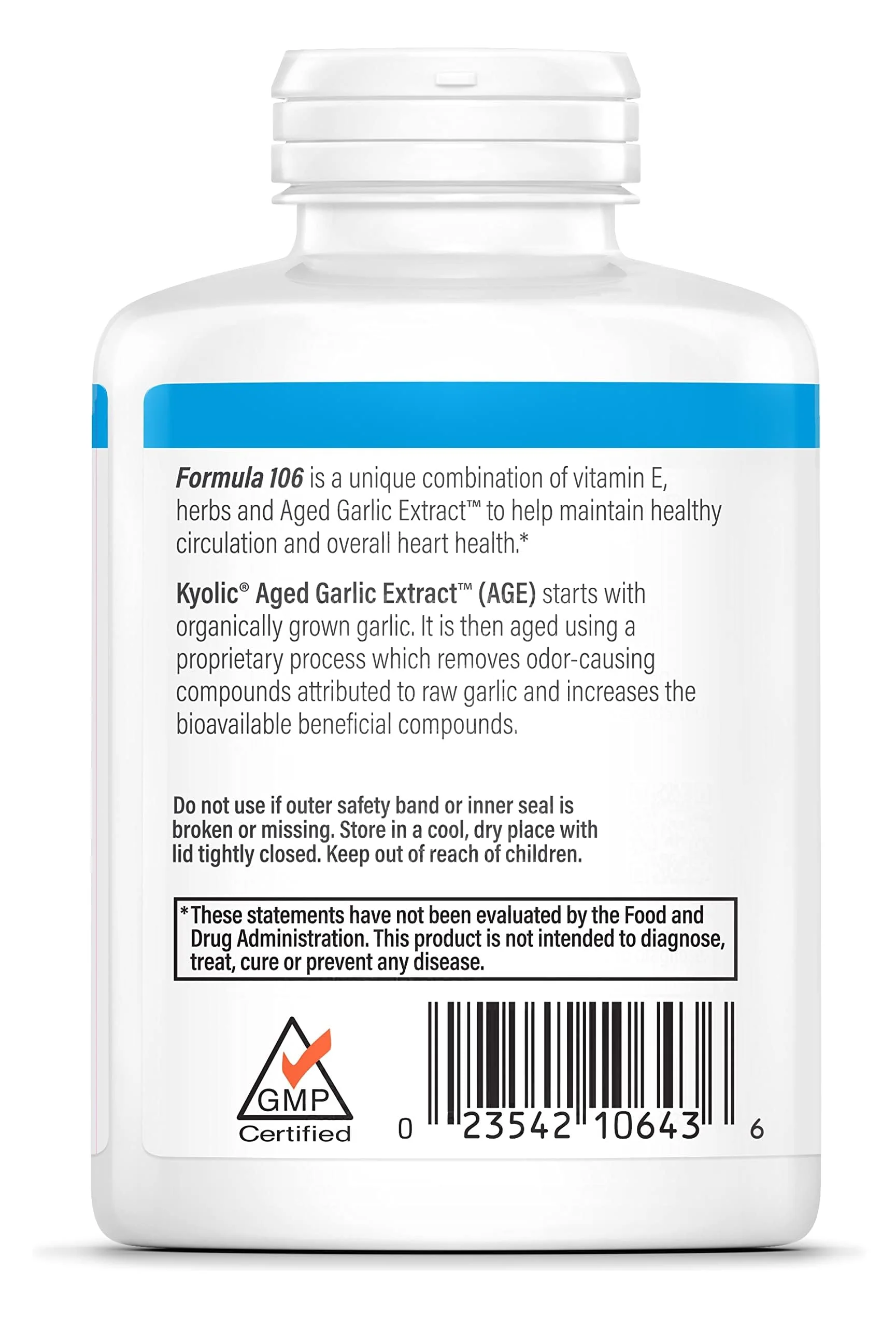 Kyolic Aged Garlic Extract Formula 106, Circulation Health, 300 Capsules (Packaging May Vary) - Image 2