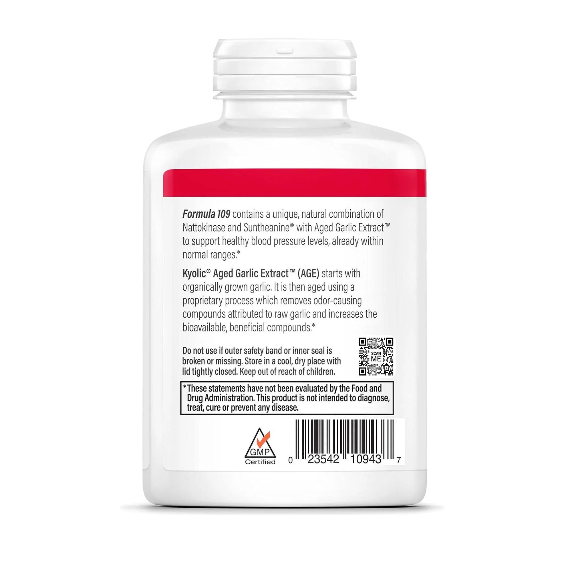 Kyolic Aged Garlic Extract Formula 109, Blood Pressure Health*, 240 Capsules - Image 2
