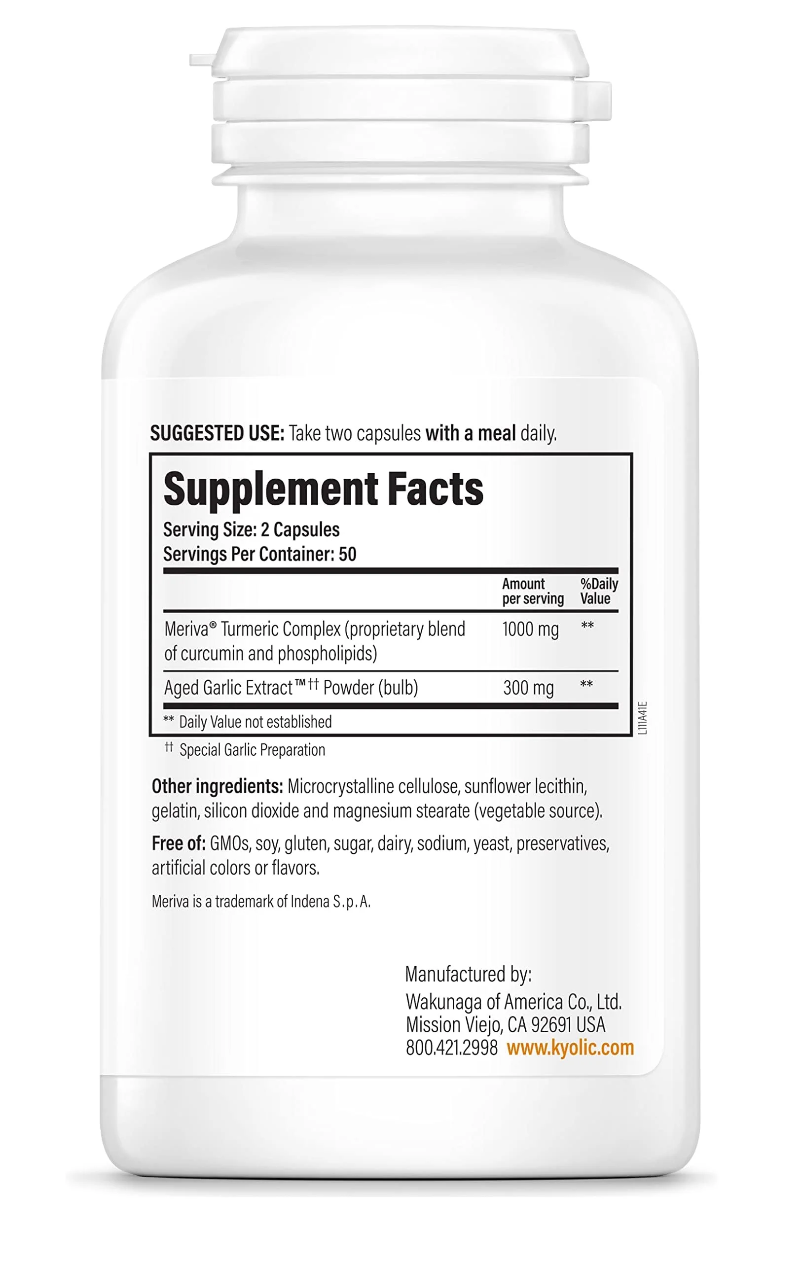 Kyolic Aged Garlic Extract Formula 111, Healthy Inflammation Response*, Curcumin, 100 Capsules - Image 5