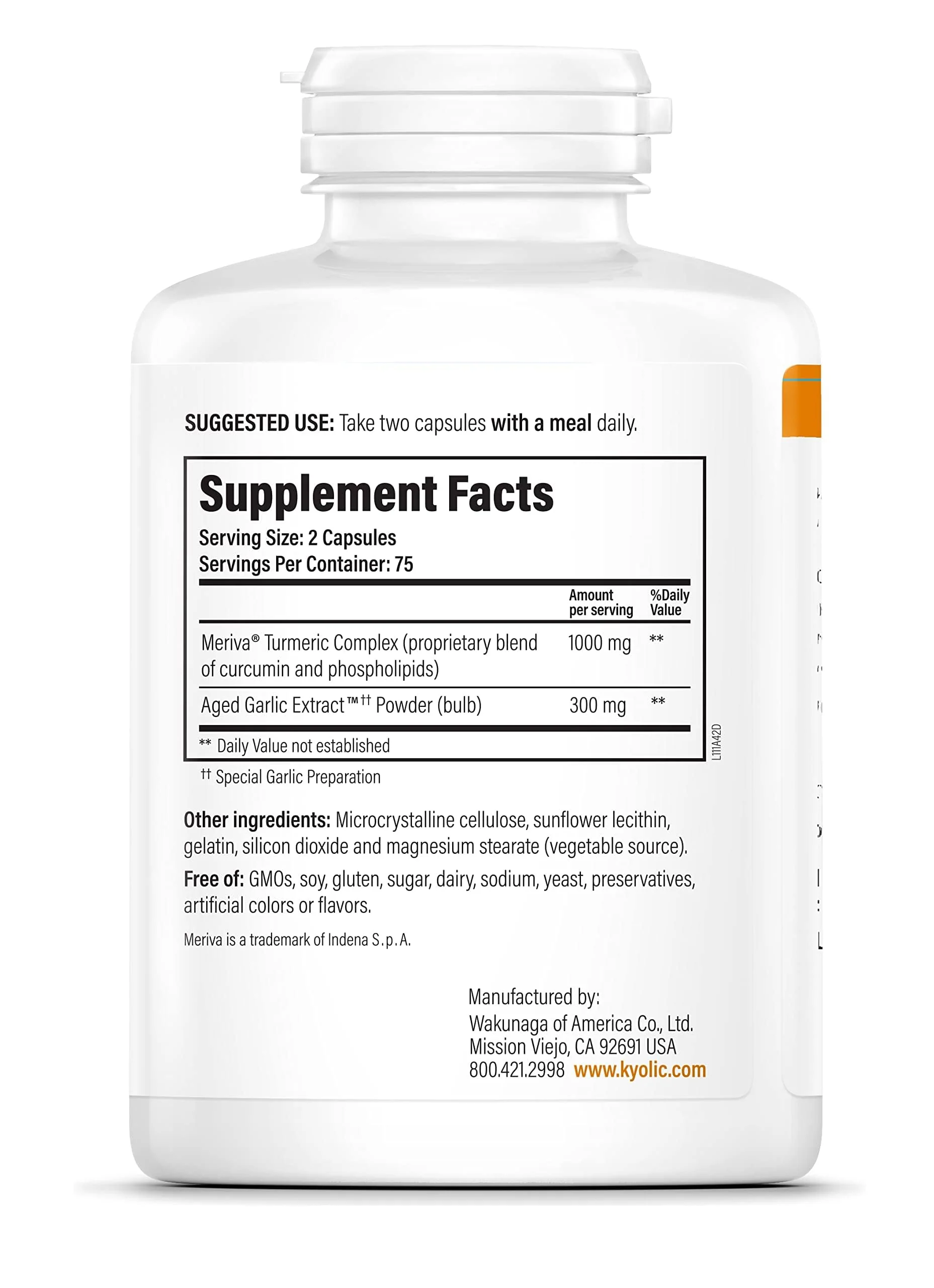 Kyolic Aged Garlic Extract Formula 111, Healthy Inflammation Response*, Curcumin, 150 Capsules - Image 4