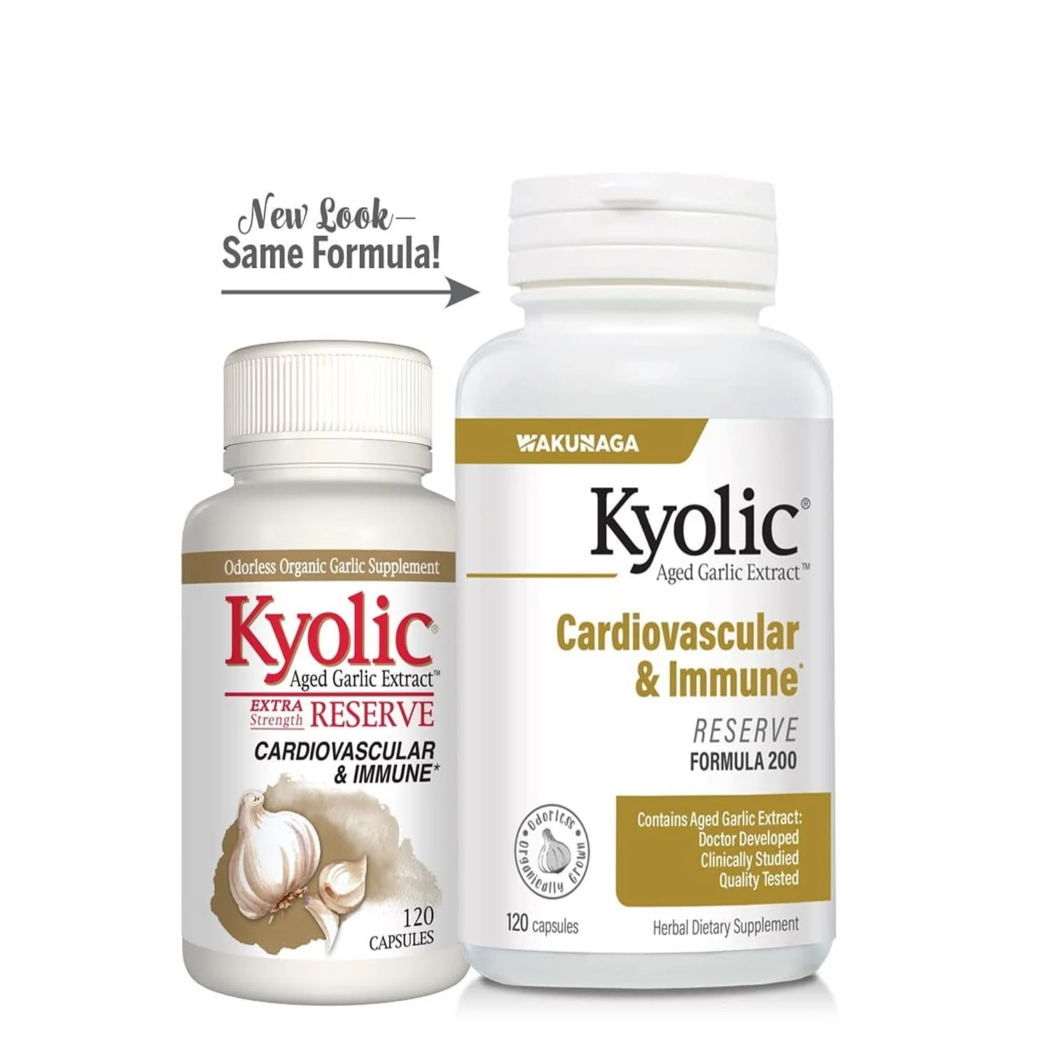 Kyolic Aged Garlic Extract Formula 200, Cardiovascular & Immune*, Reserve, 120 Capsules - Image 2