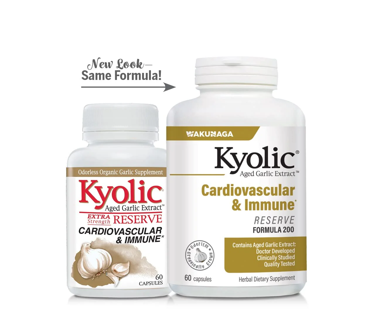 Kyolic Aged Garlic Extract Formula 200, Cardiovascular & Immune*, Reserve, 60 Capsules - Image 2