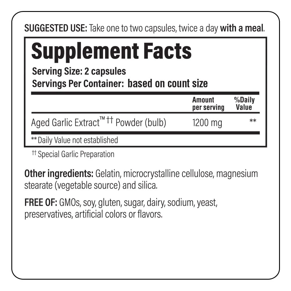Kyolic Aged Garlic Extract Formula 200, Cardiovascular & Immune*, Reserve, 60 Capsules - Image 3