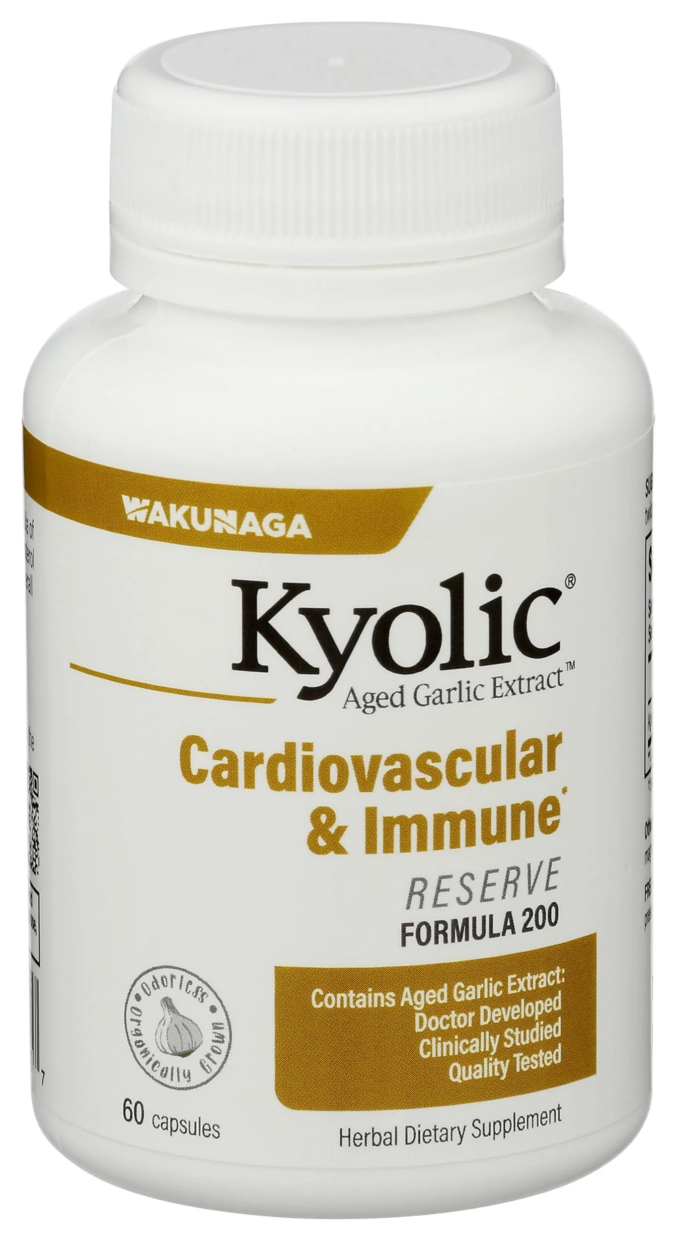 Kyolic Aged Garlic Extract Formula 200, Cardiovascular & Immune*, Reserve, 60 Capsules - Image 4