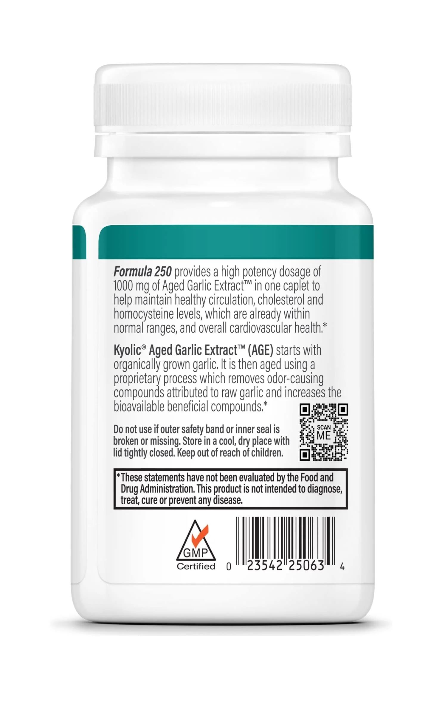 Kyolic Aged Garlic Extract Formula 250, Cardiovascular Health*, One Per Day 30 Caplets - Image 3
