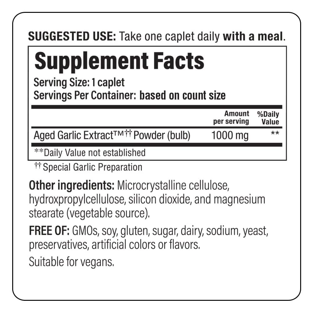 Kyolic Aged Garlic Extract Formula 250, Cardiovascular Health*, One Per Day 60 Caplets - Image 4