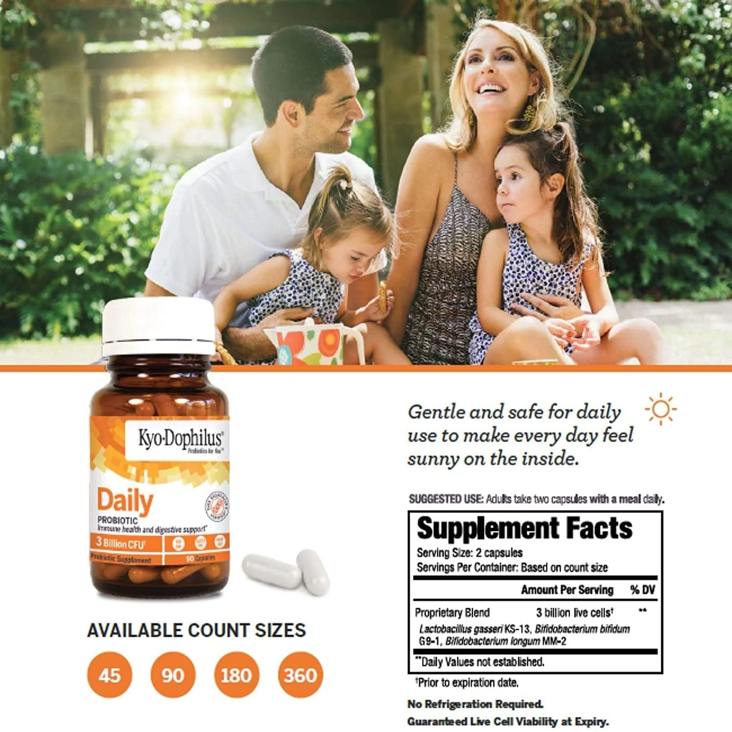 Kyolic Kyo-Dophilus Daily Probiotic, Immune Health & Digestive Support*, 360 Capsules - Image 2