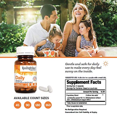 Kyolic Kyo-Dophilus Daily Probiotic, Immune Health & Digestive Support*, 90 Capsules - Image 2