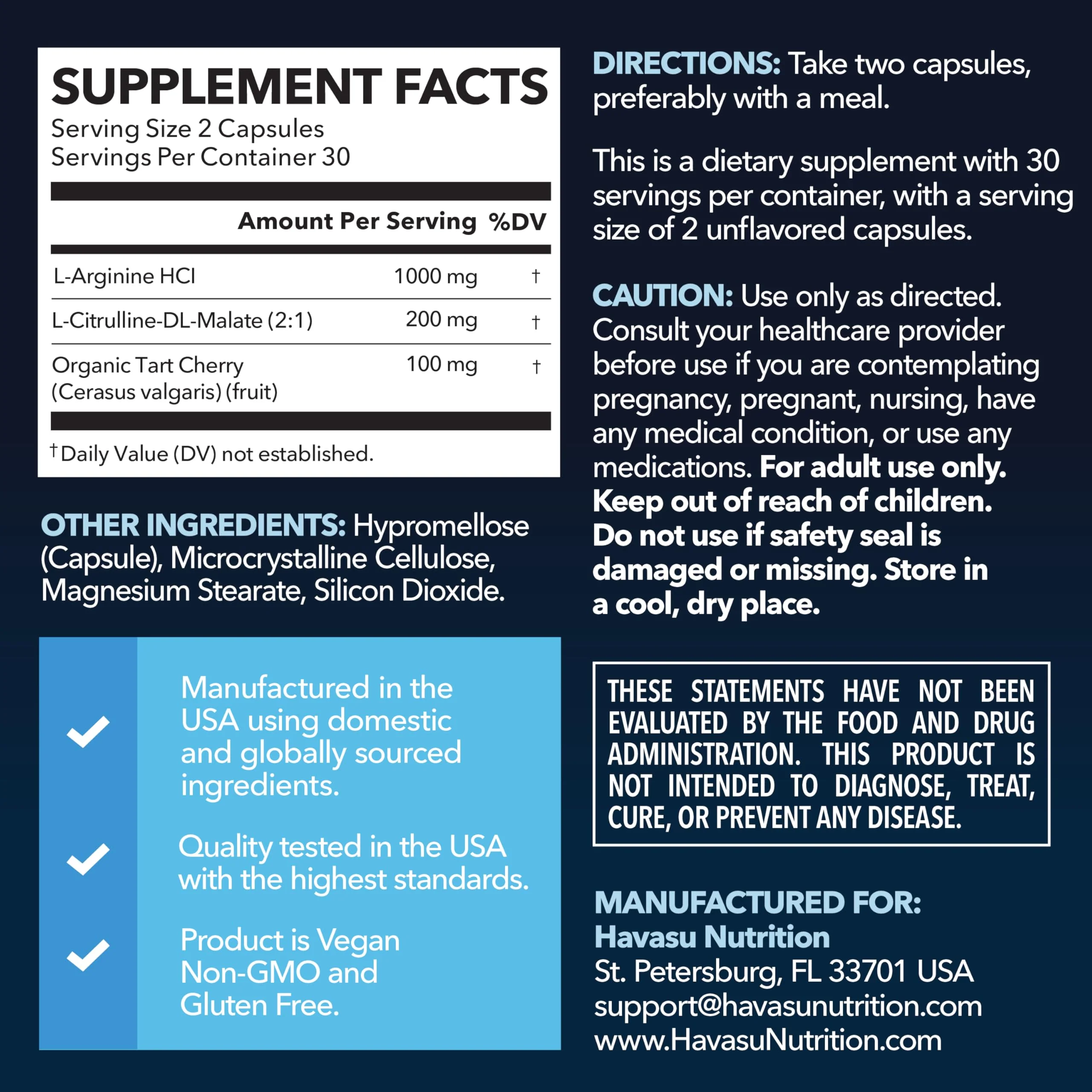 L-Arginine Capsules with L-Citrulline - Nitric Oxide Supplement - L Arginine and L Citrulline Blend - 60 Count - Vegan, Non-GMO Capsules for Performance, Endurance and Muscle Support - 1 Month Supply - Image 9