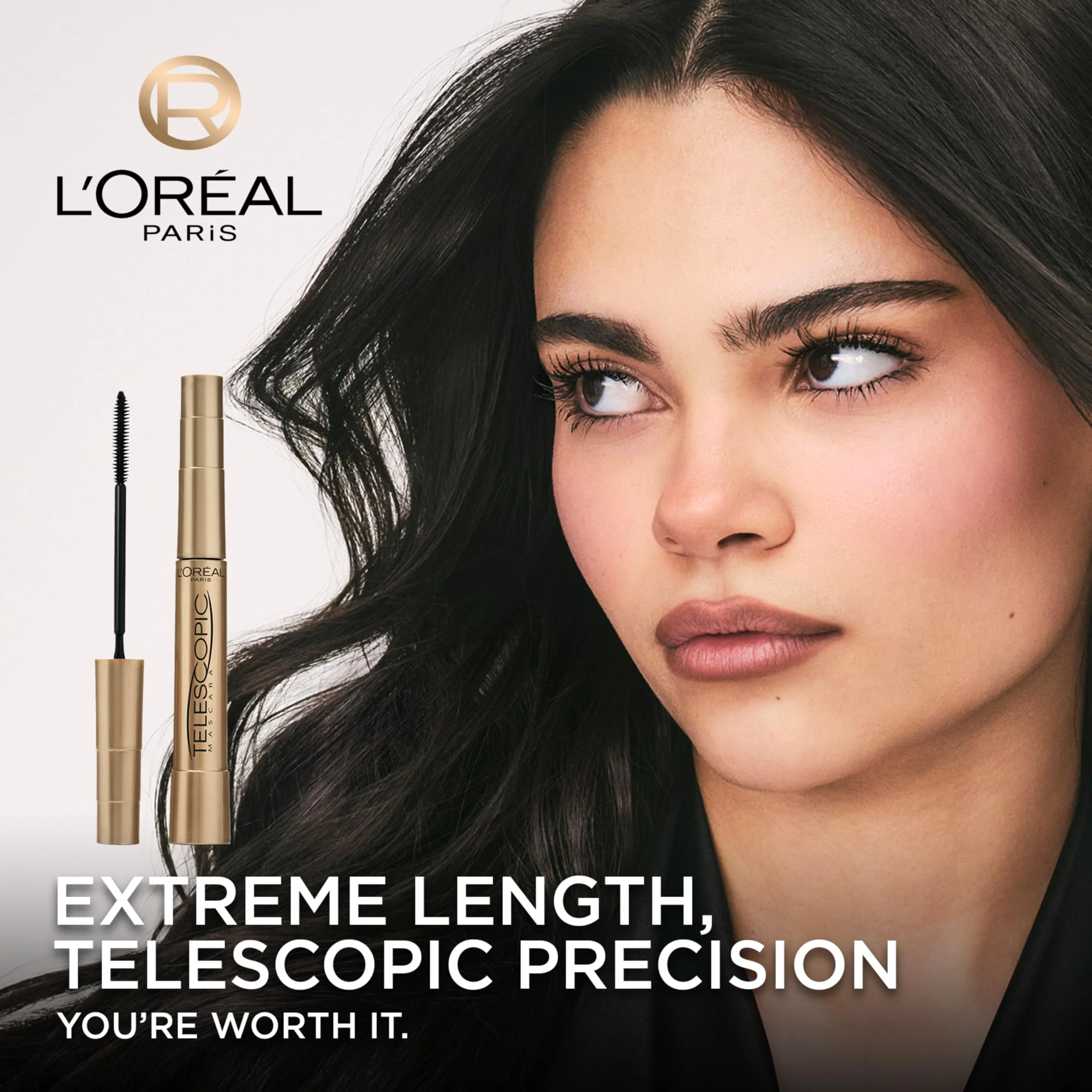 L’Oreal Paris Makeup Original Telescopic Mascara, Separating Mascara Volume and Length Formula, Washable, Black Brown, 0.27 Fl Oz., 1 Count - Image 9