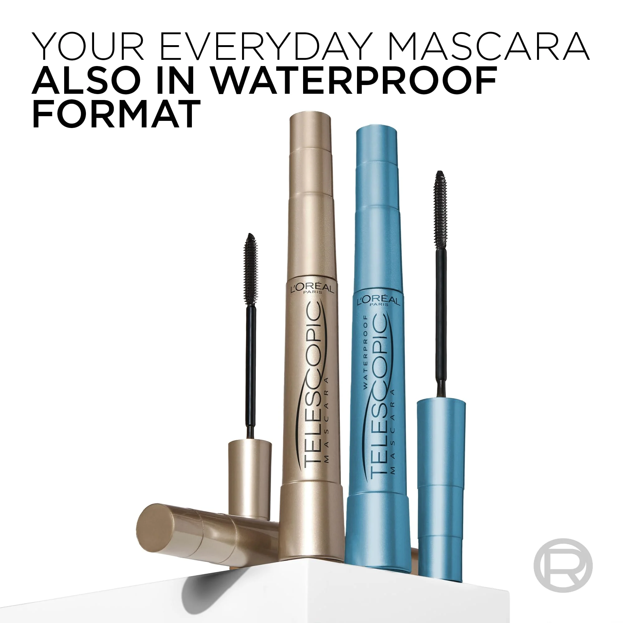 L’Oreal Paris Makeup Original Telescopic Mascara, Separating Mascara Volume and Length Formula, Washable, Blackest Black, 0.27 Fl Oz., 1 Count - Image 2