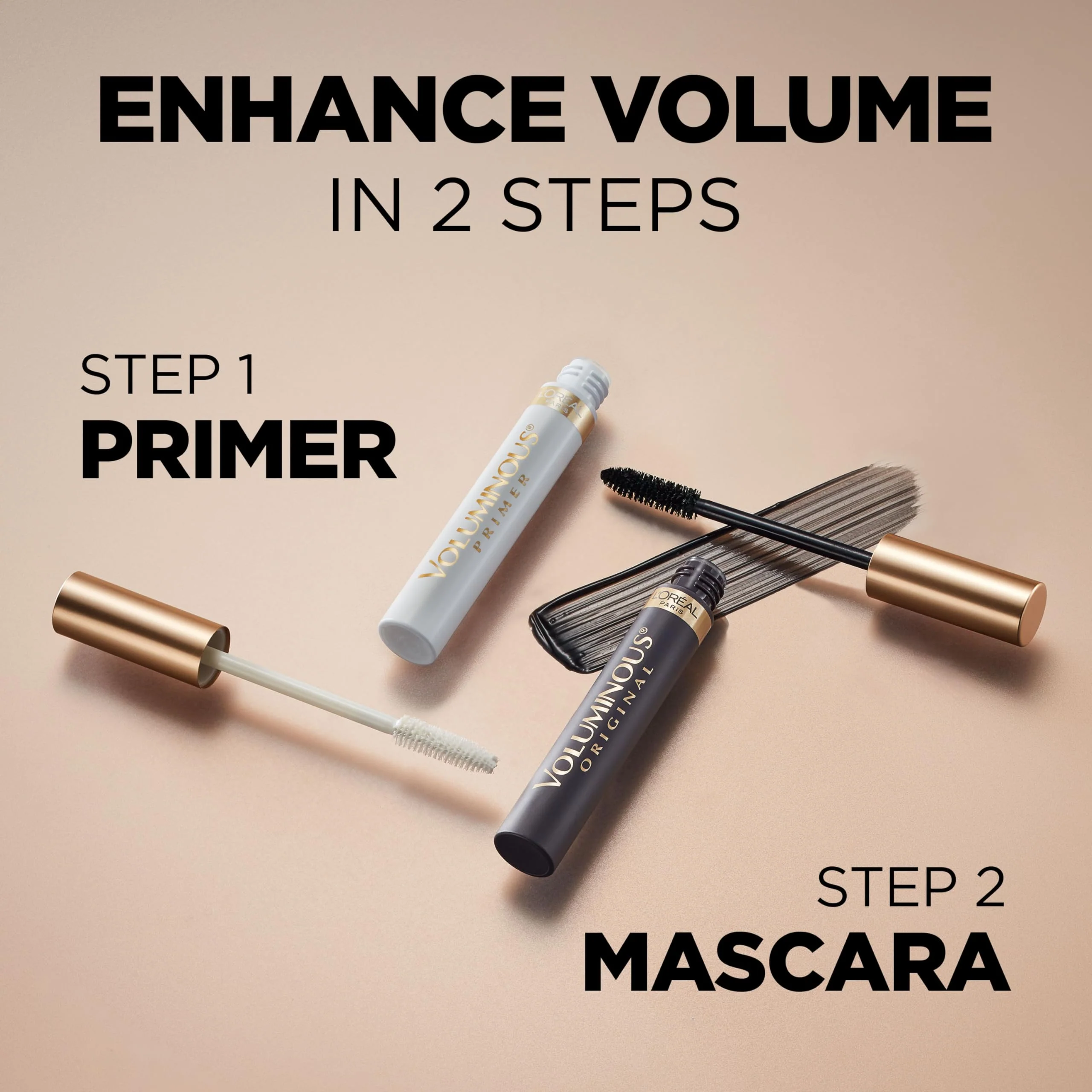 L’Oreal Paris Original Voluminous Mascara, Building Mascara Volume and Length Formula, Washable, Blackest Black, 0.28 Fl Oz., 2 Count - Image 4