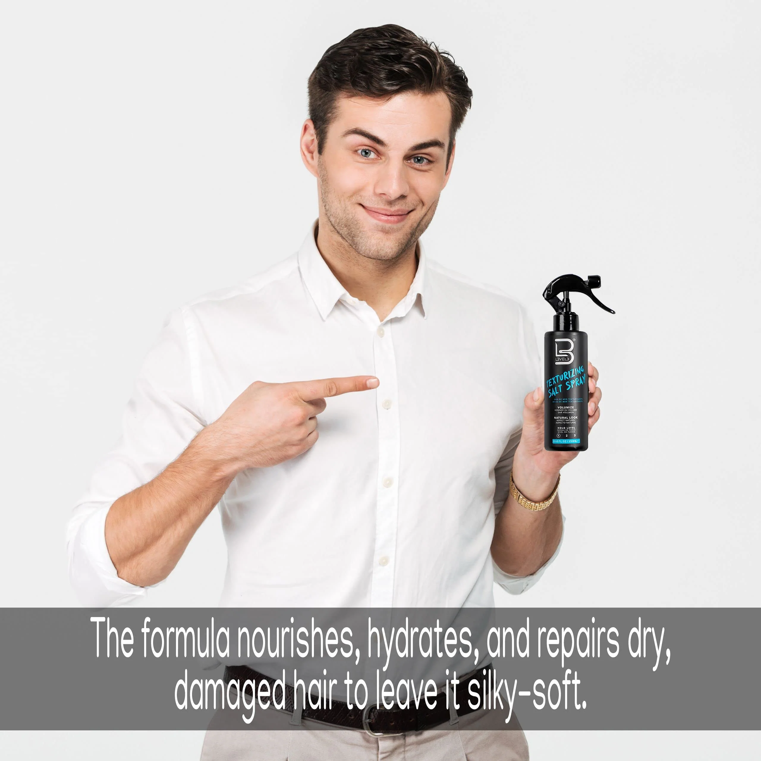 L3 Level 3 Sea Salt Texturizing Spray - Creates Beachy Waves and Texture - Casual Hair Finish (8.45 Fl Oz) - Image 4
