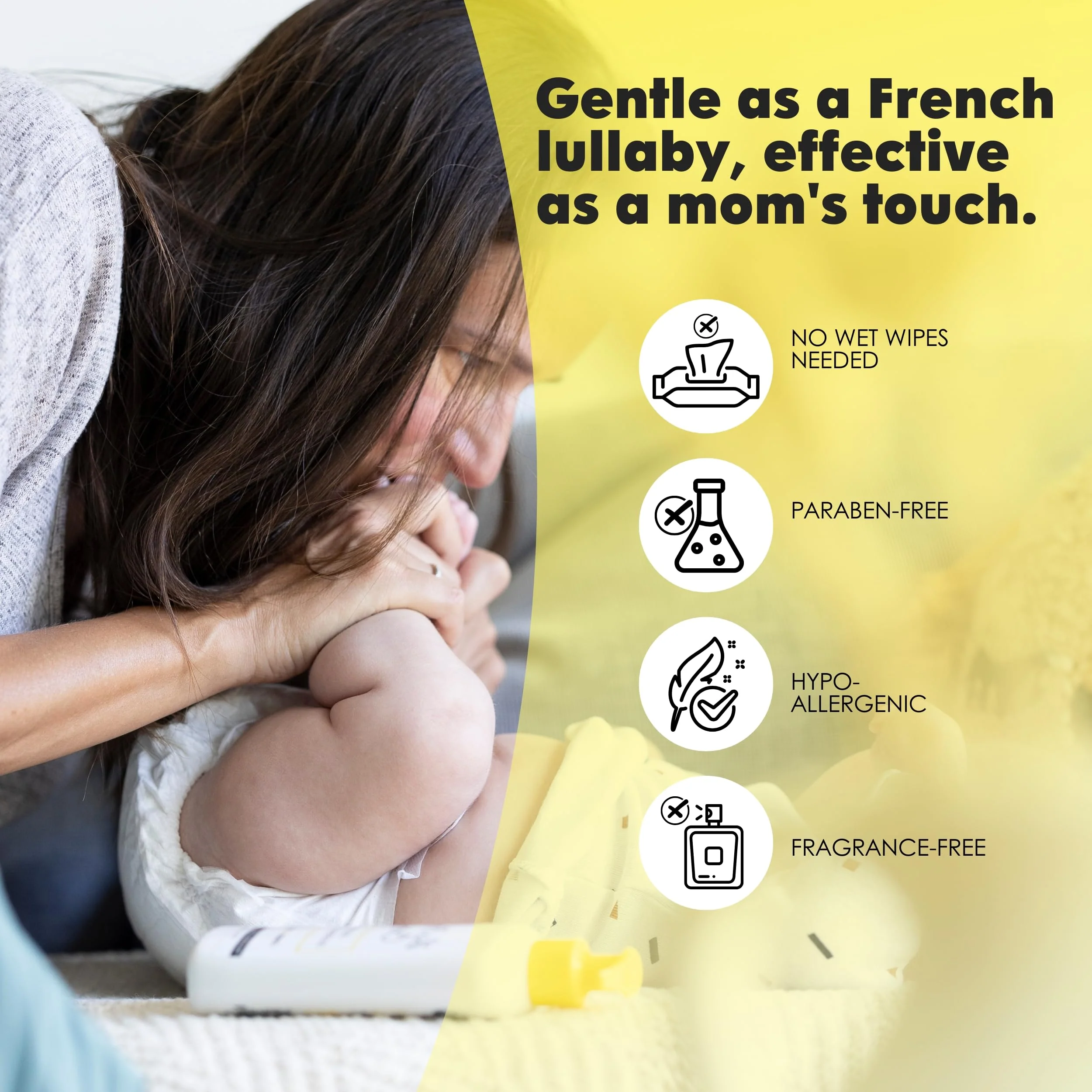 La Petite Creme French Premium Diapering Lotion - Diaper Cream Alternative to Baby Wipes - Moisturizer & Skin Cleanser - USDA Certified Organic Ingredients - Baby Essentials (2 Bottles of 20 oz) - Image 4