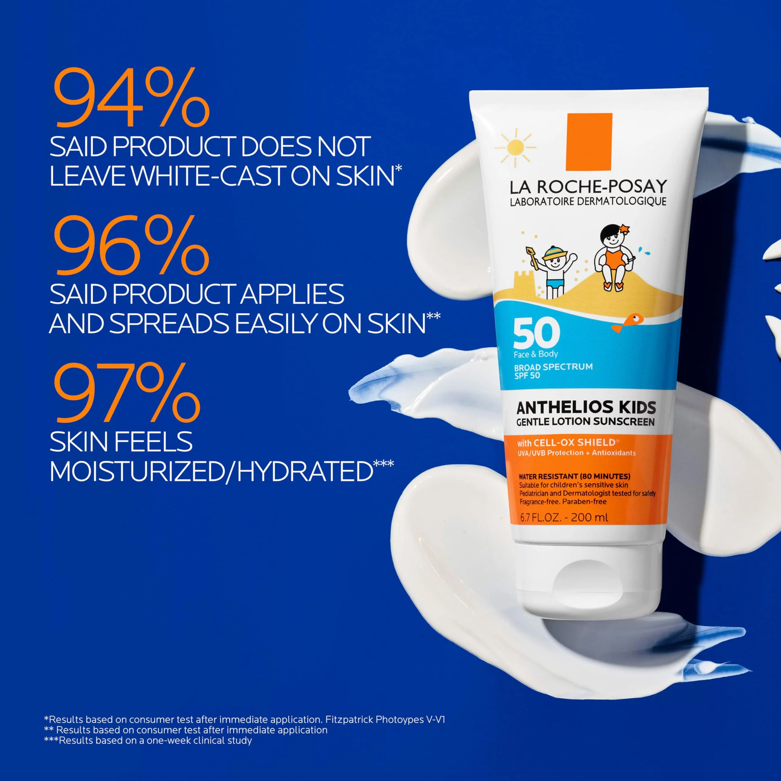 La Roche-Posay Anthelios Kids Gentle Lotion Sunscreen SPF 50, Broad Spectrum SPF + Antioxidants, Sunscreen For Kids, Octinoxate & Oxybenzone-Free, Pediatrician Tested, Non Comedogenic, Oil Free - Image 4