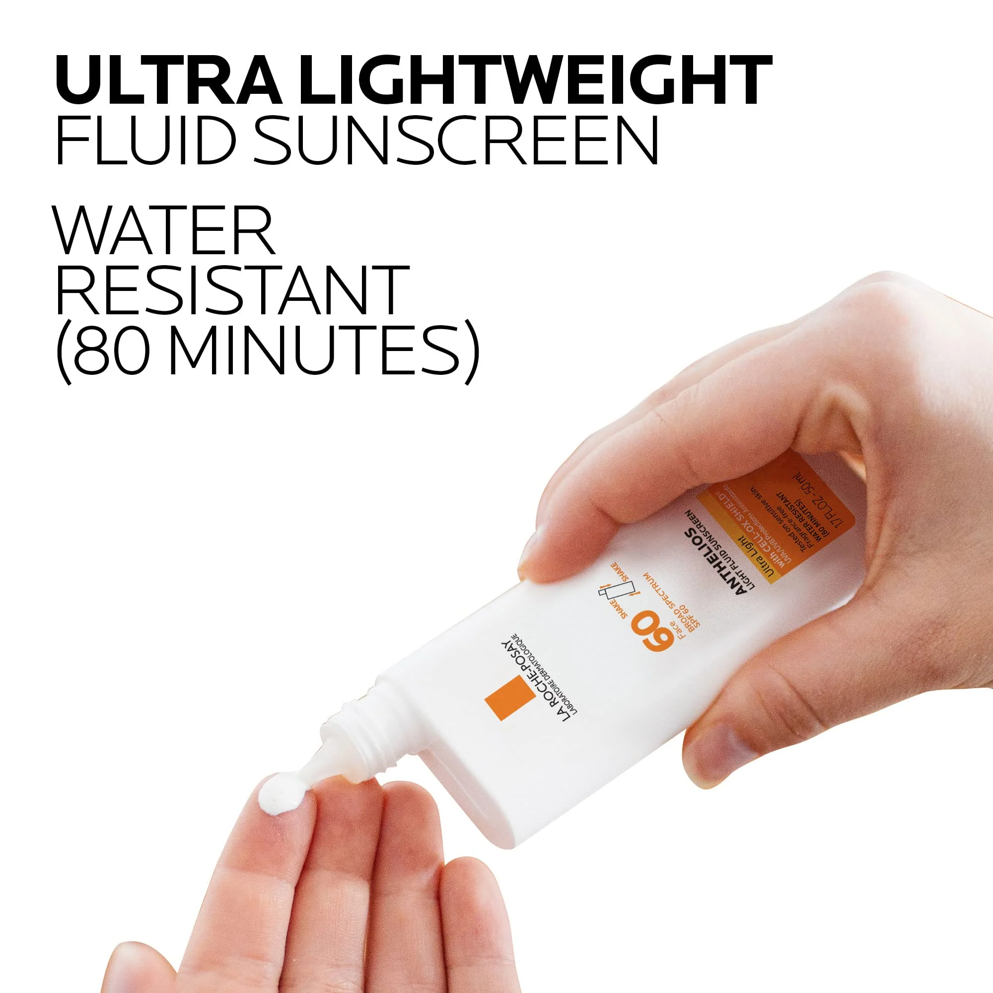 La Roche-Posay Anthelios Light Fluid Facial Sunscreen SPF 60, Lightweight Sunscreen For Face, Fluid Texture, Broad Spectrum SPF + Antioxidants, Oil Free & Oxybenzone Free, Travel Size 1.7 Fl. Oz. - Image 7