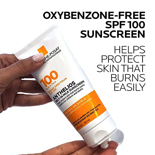 La Roche-Posay Anthelios Melt-In Milk Sunscreen SPF 100, Sunscreen For Body & Face, Broad Spectrum SPF + Antioxidants, Oil Free, For Sun Sensitive Skin, Oxybenzone Free - Image 7