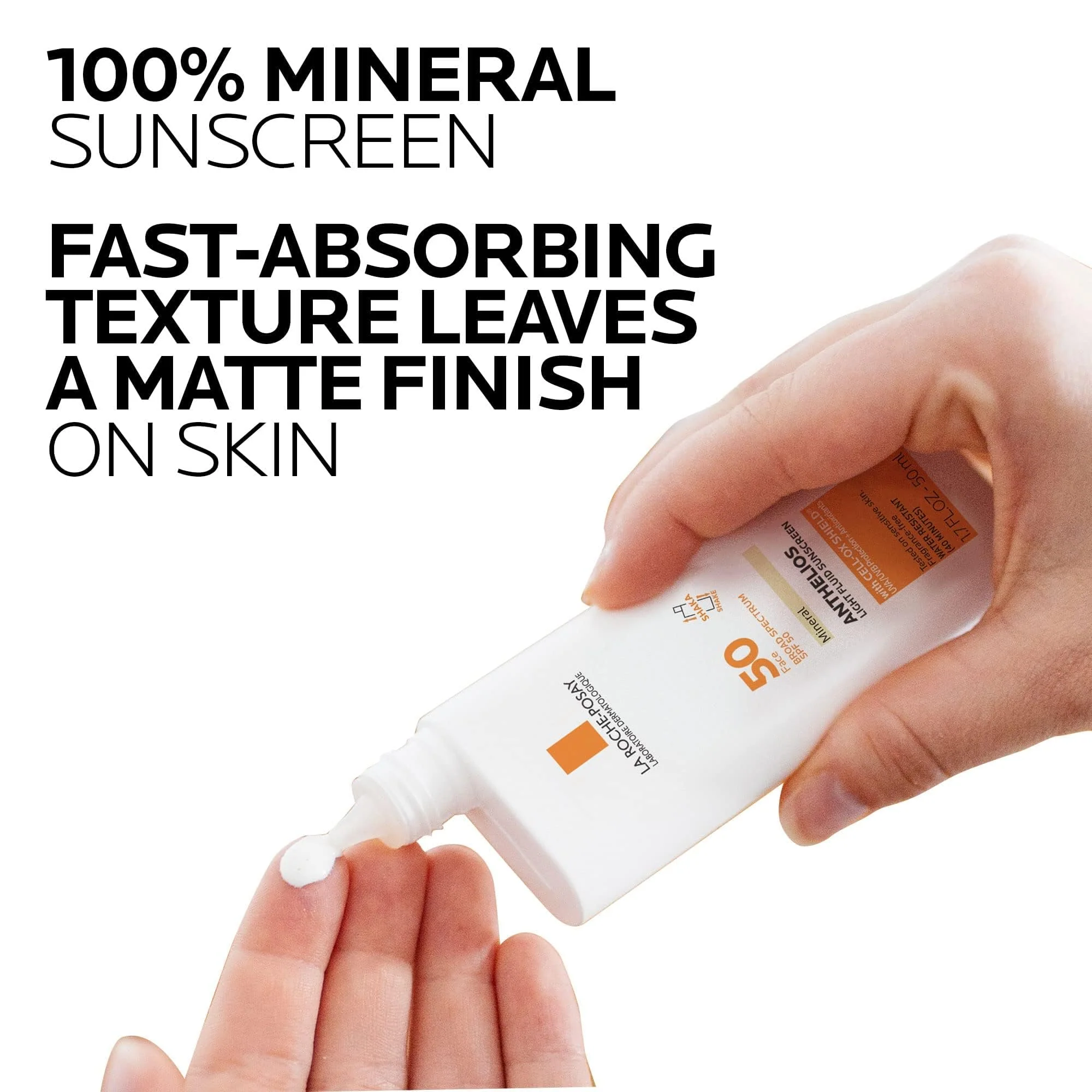 La Roche-Posay Anthelios Mineral Ultra-Light Face Sunscreen SPF 50, Zinc Oxide Sunscreen for Face, 100% Mineral Sunblock, Oil Free for Sensitive Skin, Daily Sun Protection - Image 11