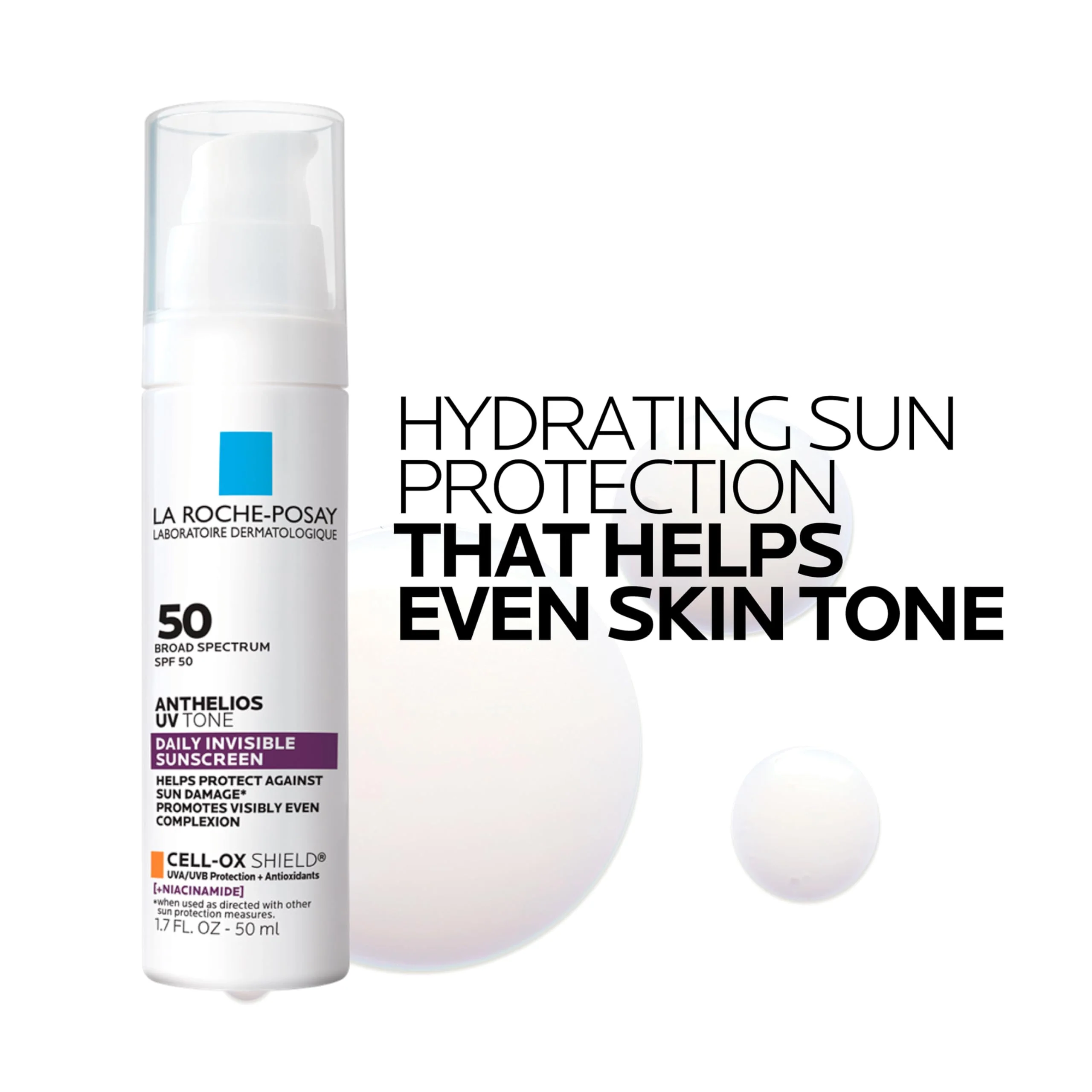 La Roche Posay Anthelios UV Tone Sunscreen SPF 50, Daily Sunscreen for Face with Niacinamide, Broad Spectrum Invisible SPF Protection for Discoloration and Uneven Skin - Image 8