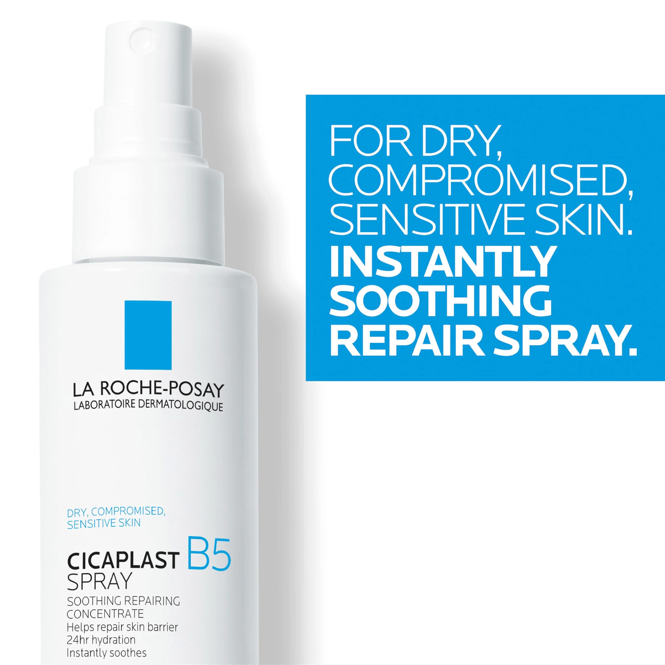 La Roche-Posay Cicaplast B5 Spray With Vitamin B5 Panthenol & Madecassoside, Hydrating Face Mist For Skin Barrier Repair, Soothing Touch-Free Face & Body Spray, Sensitive Skin & Dermatologist Tested - Image 8