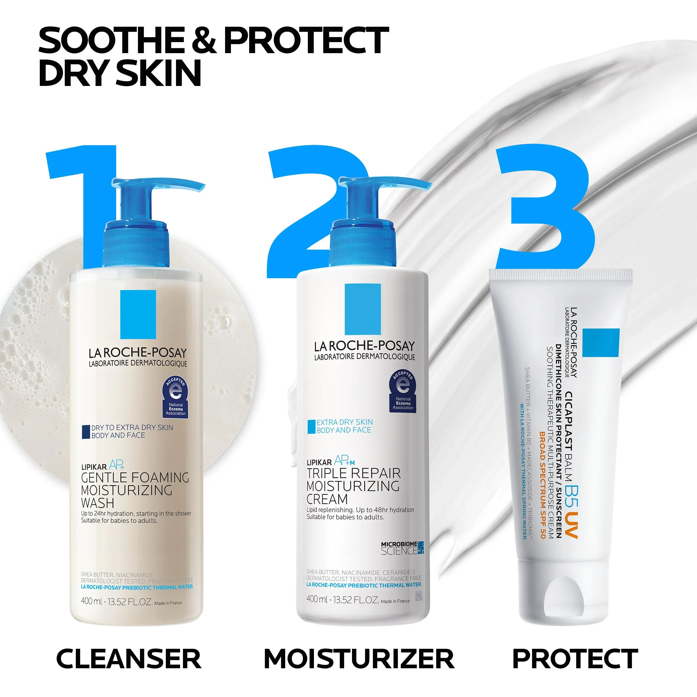 La Roche-Posay Cicaplast Balm B5 UV SPF 50, Vitamin B5 + Shea Butter + Tribioma + Madecassoside + Zinc Oxide Sunscreen, Post Treatment Skin Protectant With SPF, Multi-Purpose Cream For Dry Skin - Image 4