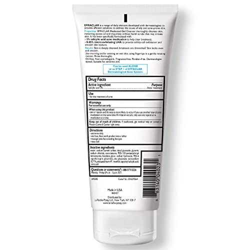 La Roche-Posay Effaclar Medicated Gel Cleanser, 2% Salicylic Acid Cleanser + LHA + Glycerin, Foaming Acne Face Wash, Helps Clear & Prevent Acne Breakouts, Oil Free, Targets Excess Oil - Image 10