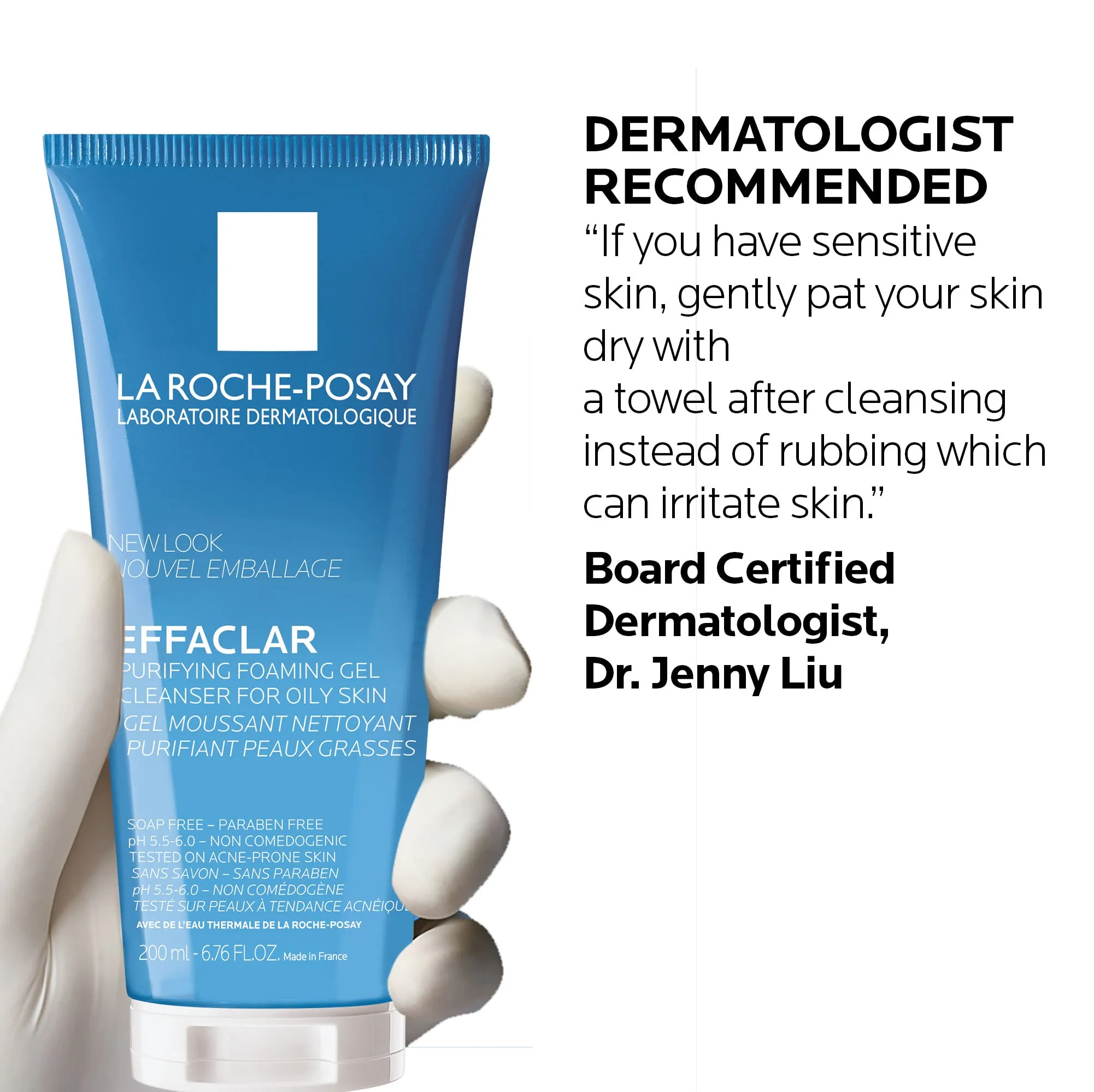 La Roche-Posay Effaclar Purifying Foaming Gel Cleanser for Oily Skin, With Zinc Pidolate To Remove Excess Oil & Shine, Alcohol Free & Oil Free, Face Wash For Oily Skin, Sensitive Skin Tested - Image 3