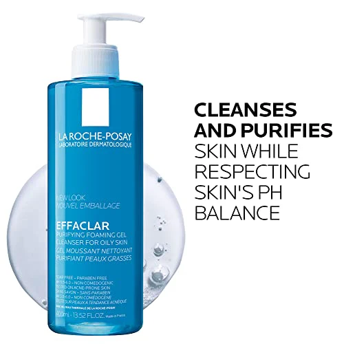 La Roche-Posay Effaclar Purifying Foaming Gel Cleanser for Oily Skin, With Zinc Pidolate To Remove Excess Oil & Shine, Alcohol Free & Oil Free, Sensitive Skin Tested - Image 6