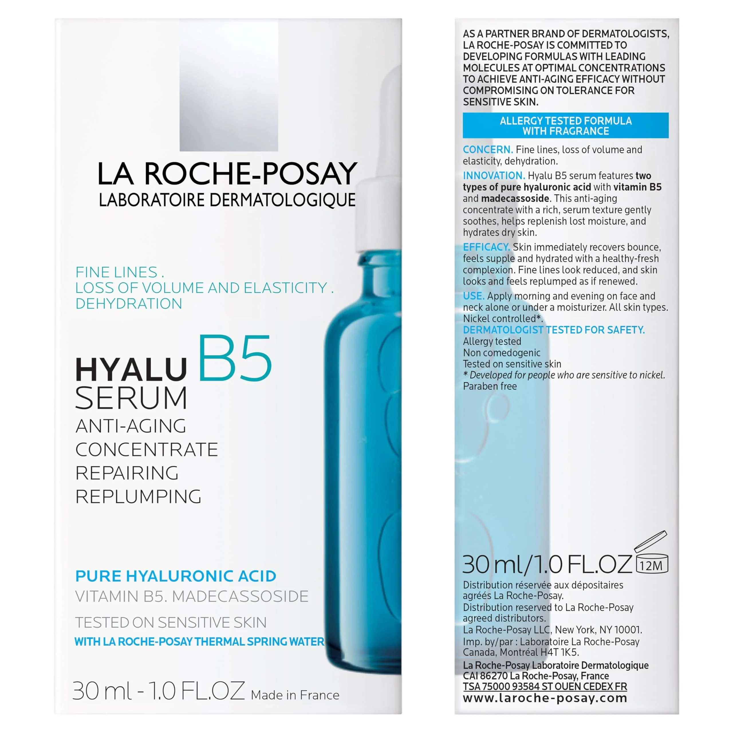 La Roche-Posay Hyalu B5 Pure Hyaluronic Acid Serum for Face, with Vitamin B5, Anti-Aging Serum for Fine Lines and Wrinkles, Plumps and Repairs Dry Skin, Safe on Sensitive Skin - Image 2