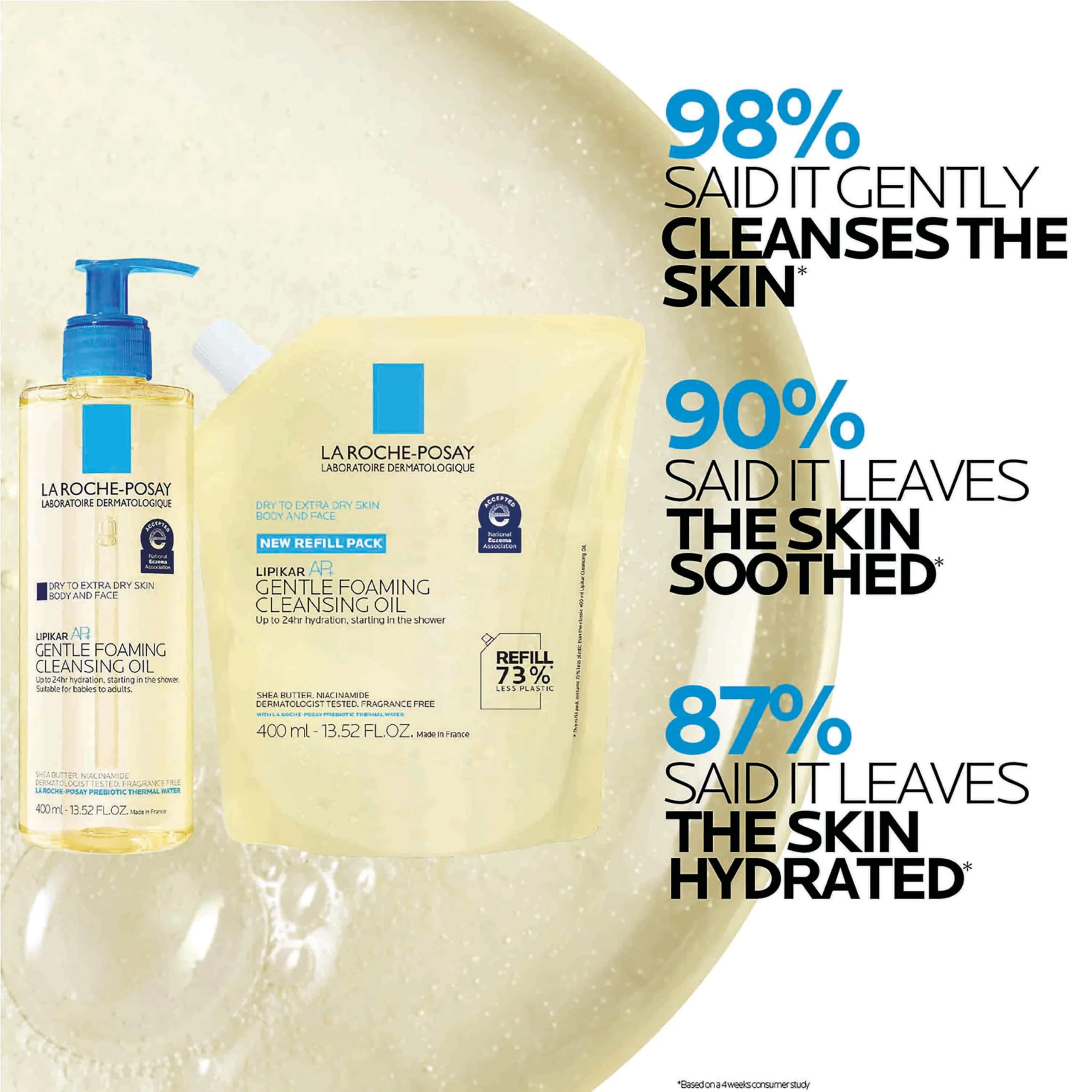 La Roche-Posay Lipikar AP+ Gentle Foaming Cleansing Oil, Gentle Oil Cleanser for Face and Body Formulated with Niacinamide, Long-Lasting 24-hour Hydration, Fragrance-Free & Soap Free - Image 9