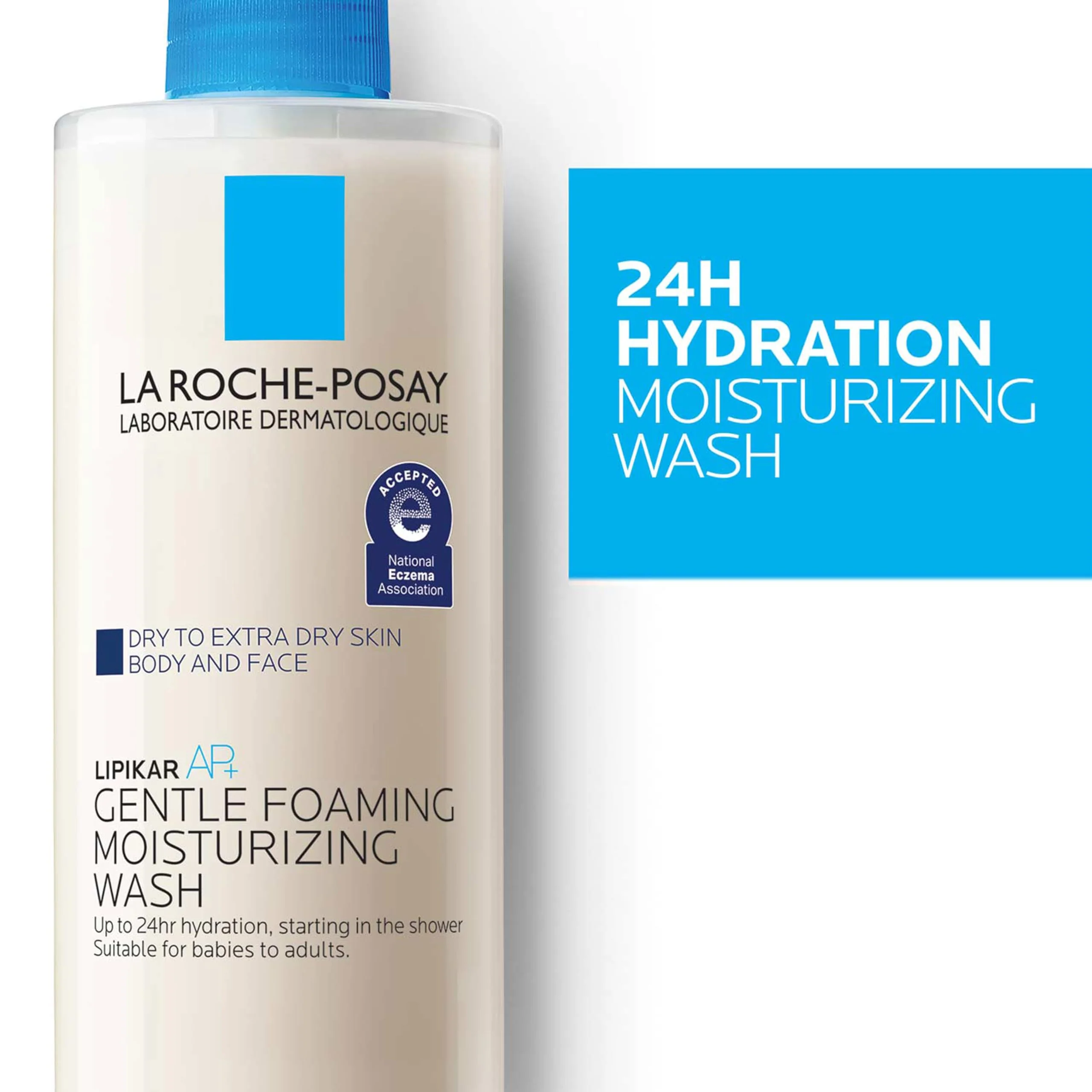 La Roche-Posay Lipikar AP+ Gentle Foaming Moisturizing Wash, Shea Butter + Niacinamide + Glycerin, Moisturizing Body Wash & Face Wash For Dry Skin, National Eczema Association Accepted, Soap Free - Image 6