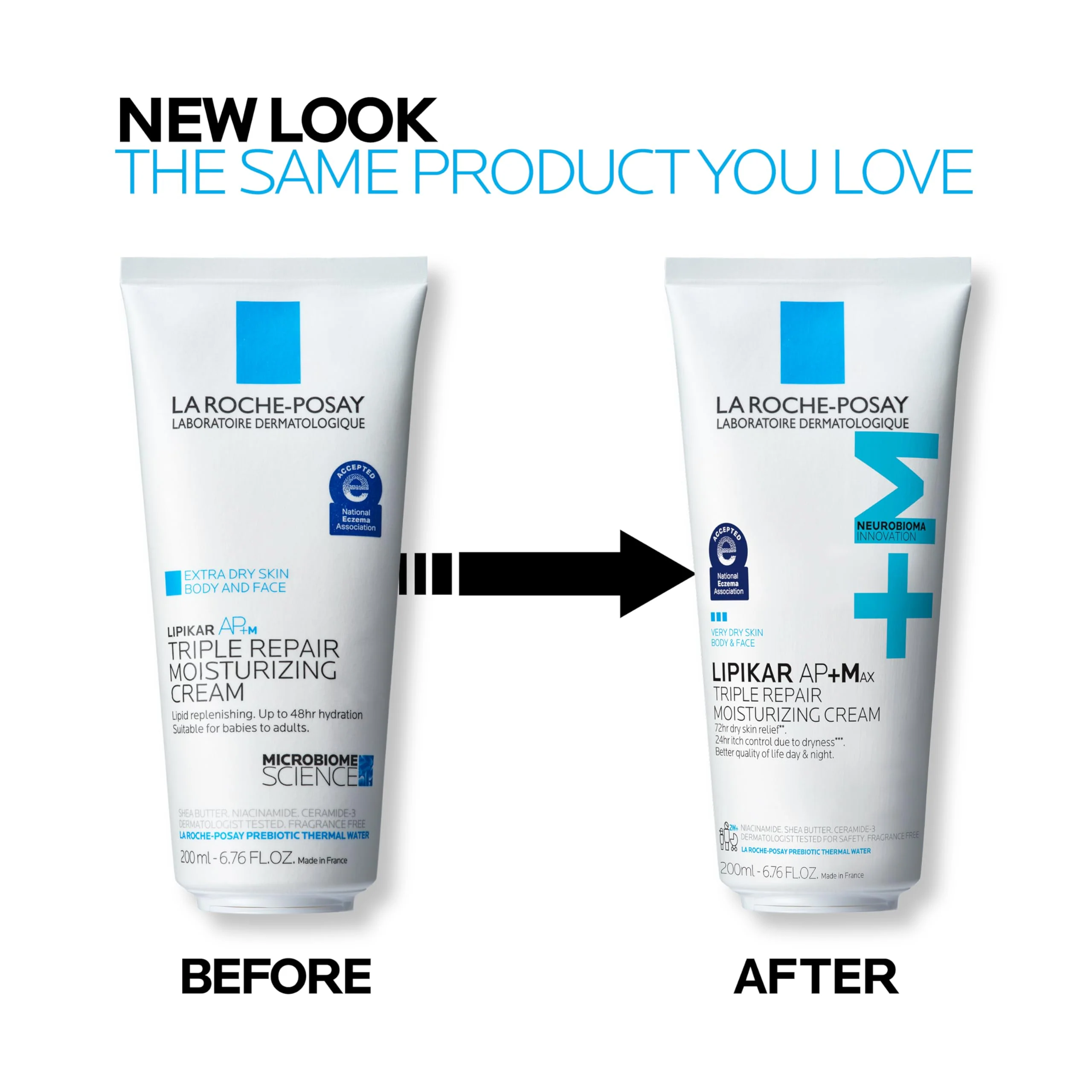 La Roche-Posay Lipikar AP+MAX Triple Repair Moisturizing Body Cream | Face & Body Lotion for Dry Skin with Shea Butter & Niacinamide | Gentle Moisturizer for Very Dry, Rough & Sensitive Skin, 200ml - Image 3