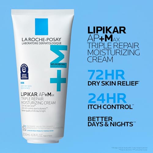 La Roche-Posay Lipikar AP+MAX Triple Repair Moisturizing Body Cream | Face & Body Lotion for Dry Skin with Shea Butter & Niacinamide | Gentle Moisturizer for Very Dry, Rough & Sensitive Skin, 200ml - Image 9