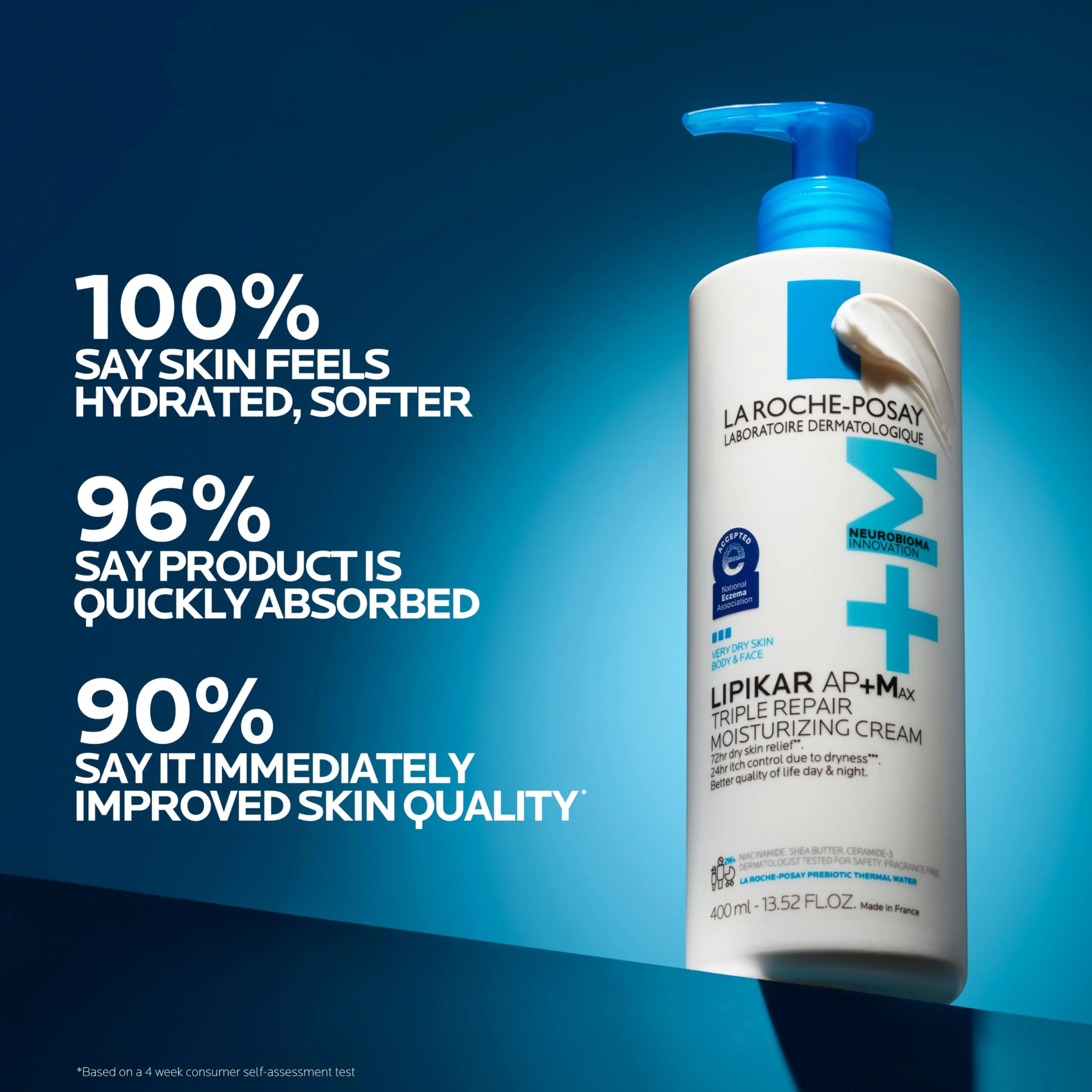 La Roche-Posay Lipikar AP+MAX Triple Repair Moisturizing Body Cream | Face & Body Lotion for Dry Skin with Shea Butter & Niacinamide | Gentle Moisturizer for Very Dry, Rough & Sensitive Skin, 400ml - Image 6