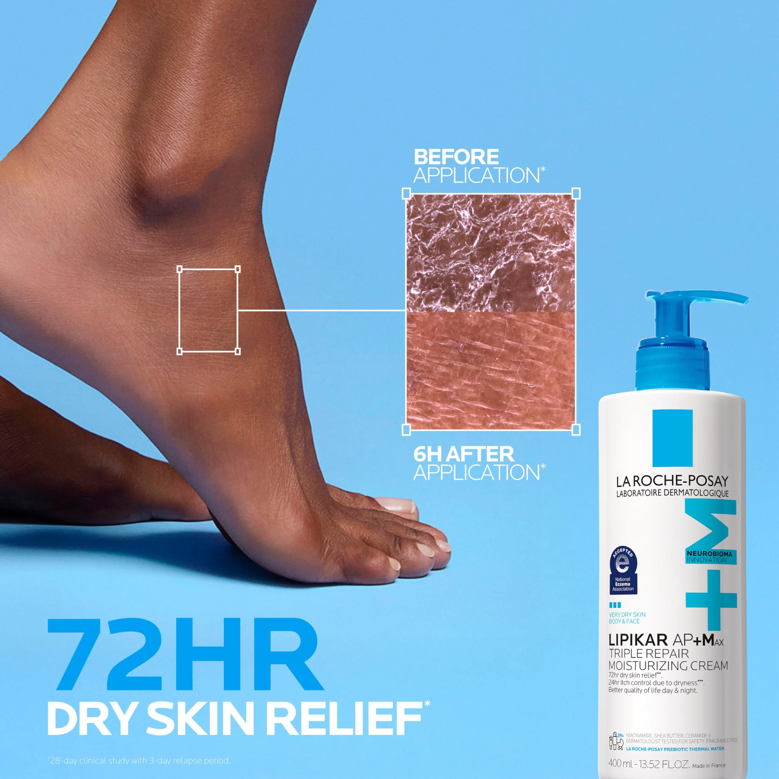 La Roche-Posay Lipikar AP+MAX Triple Repair Moisturizing Body Cream | Face & Body Lotion for Dry Skin with Shea Butter & Niacinamide | Gentle Moisturizer for Very Dry, Rough & Sensitive Skin, 400ml - Image 7