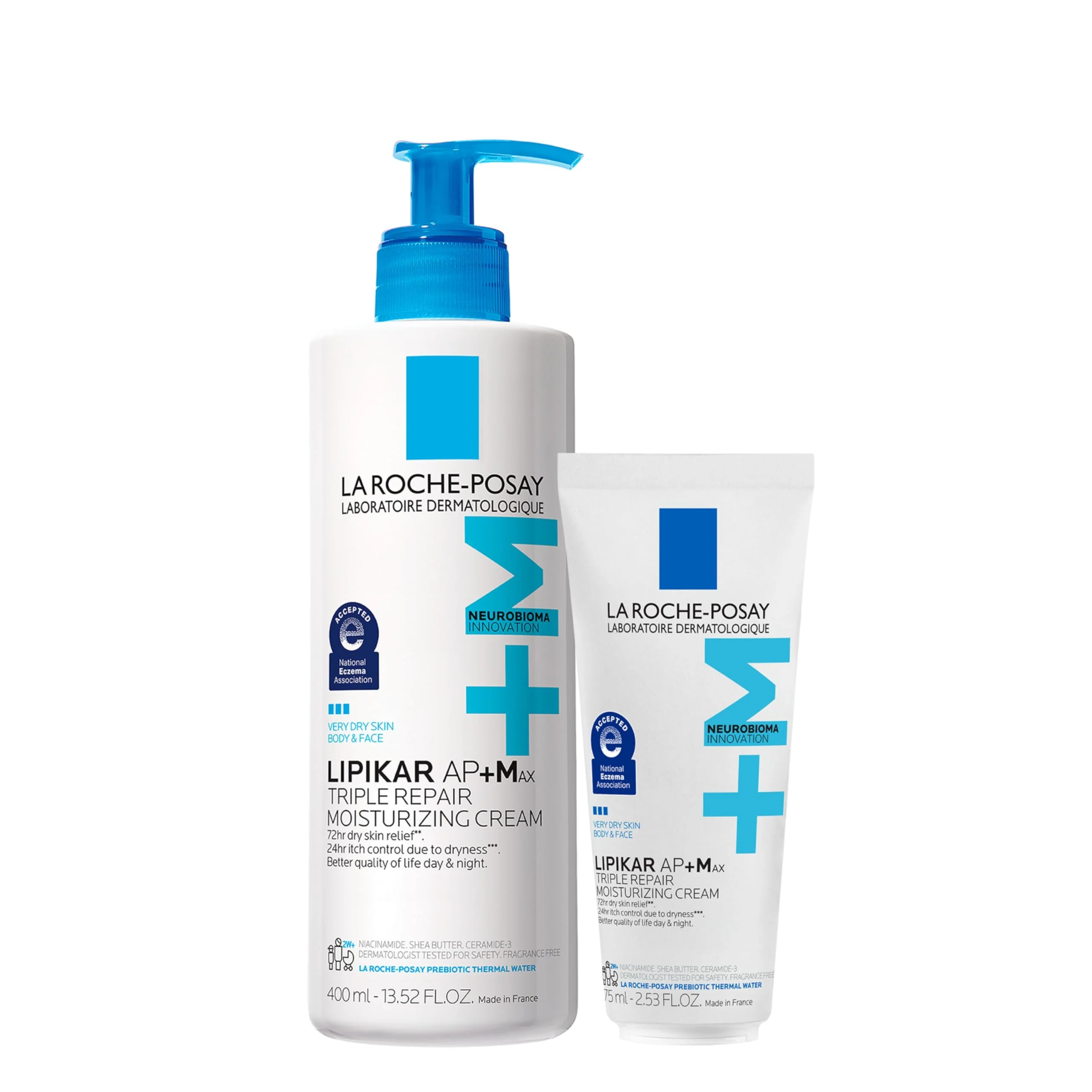 La Roche-Posay Lipikar AP+MAX Triple Repair Moisturizing Body Cream | Face & Body Lotion for Dry Skin with Shea Butter & Niacinamide | Gentle Moisturizer for Very Dry, Rough & Sensitive Skin, 475ml