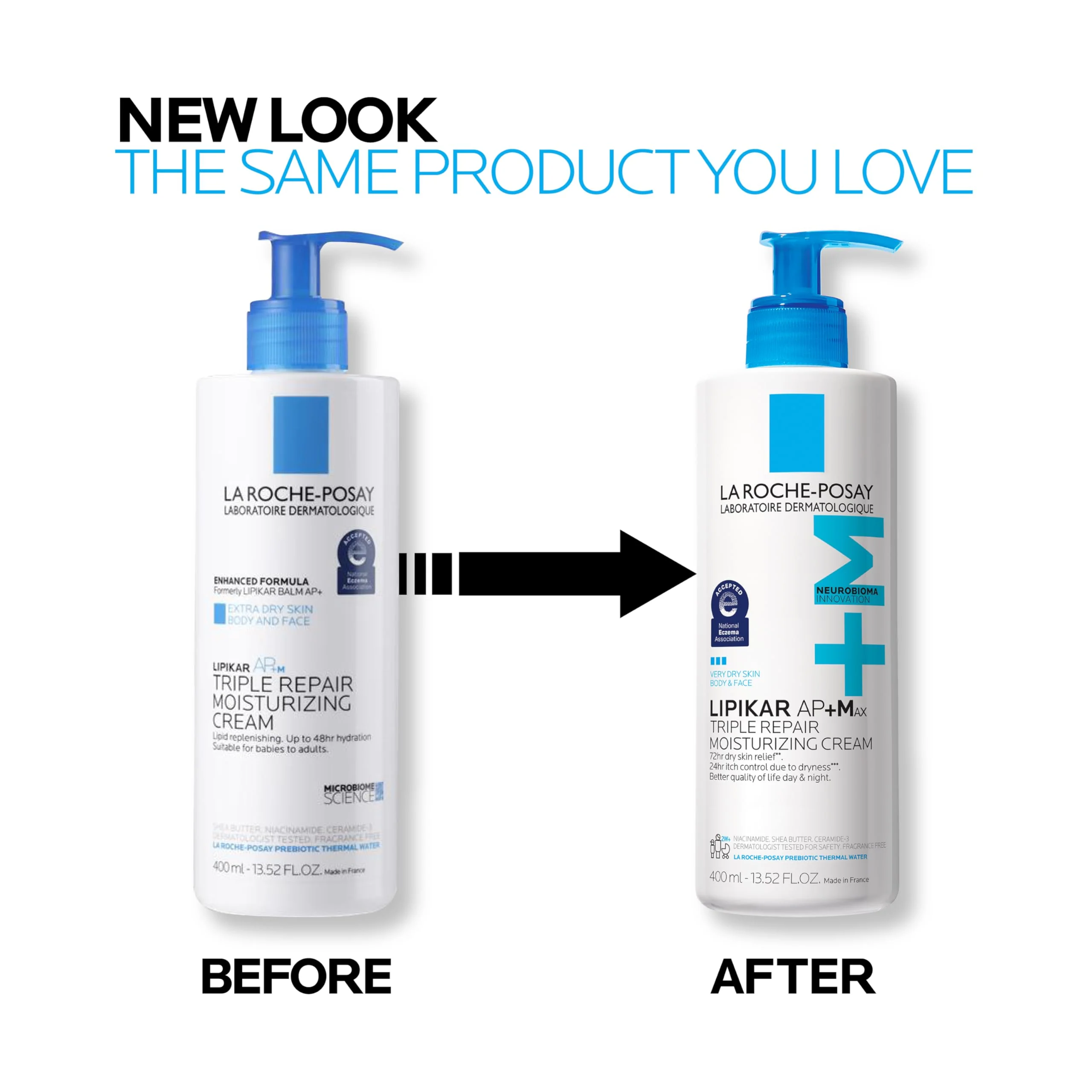 La Roche-Posay Lipikar AP+MAX Triple Repair Moisturizing Body Cream | Face & Body Lotion for Dry Skin with Shea Butter & Niacinamide | Gentle Moisturizer for Very Dry, Rough & Sensitive Skin, 475ml - Image 4