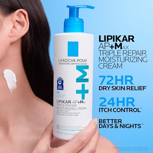 La Roche-Posay Lipikar AP+MAX Triple Repair Moisturizing Body Cream | Face & Body Lotion for Dry Skin with Shea Butter & Niacinamide | Gentle Moisturizer for Very Dry, Rough & Sensitive Skin, 475ml - Image 9