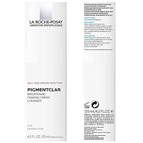 La Roche-Posay Pigmentclar Brightening Face Cleanser, Exfoliating Face Wash with LHAs, Dark Spot Remover and Skin Tone Brightening, Fragrance Free Foaming Cream Cleanser - Image 11