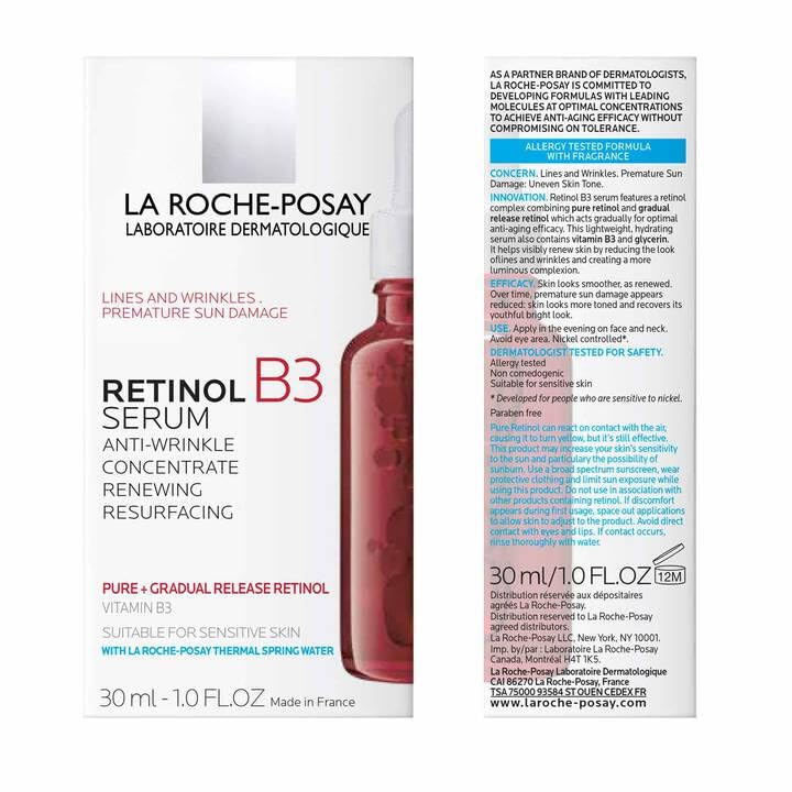 La Roche-Posay Pure Retinol Face Serum with Vitamin B3, Anti Aging Face Serum for Lines, Wrinkles & Premature Sun Damage to Resurface & Hydrate, Suitable for Sensitive Skin, 1.0 Fl. Oz - Image 4