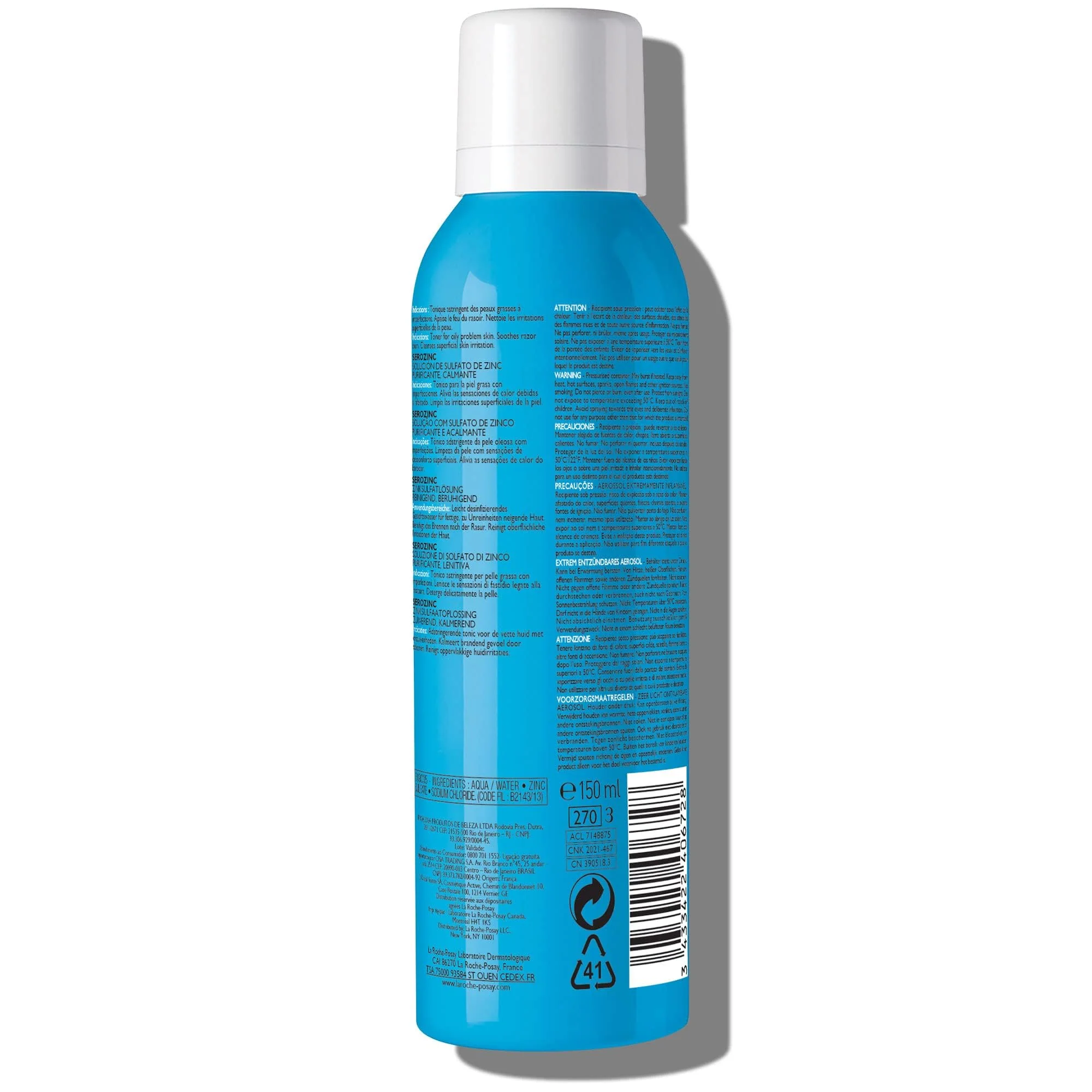 La Roche-Posay Serozinc Face Toner for Oily Skin with Zinc, Mattifying Face Spray and Acne Prone Skin Toner to Reduce Shine for Oil Control, Alcohol Free Face Mist, 5 Fl Oz (Pack of 1) - Image 3