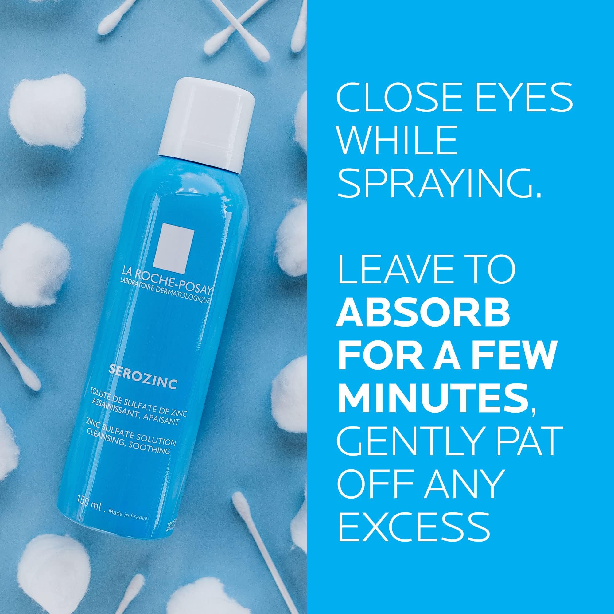 La Roche-Posay Serozinc Face Toner for Oily Skin with Zinc, Mattifying Face Spray and Acne Prone Skin Toner to Reduce Shine for Oil Control, Alcohol Free Face Mist, 5 Fl Oz (Pack of 1) - Image 6