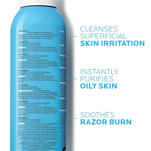 La Roche-Posay Serozinc Face Toner for Oily Skin with Zinc, Mattifying Face Spray and Acne Prone Skin Toner to Reduce Shine for Oil Control, Alcohol Free Face Mist, 5 Fl Oz (Pack of 1) - Image 7
