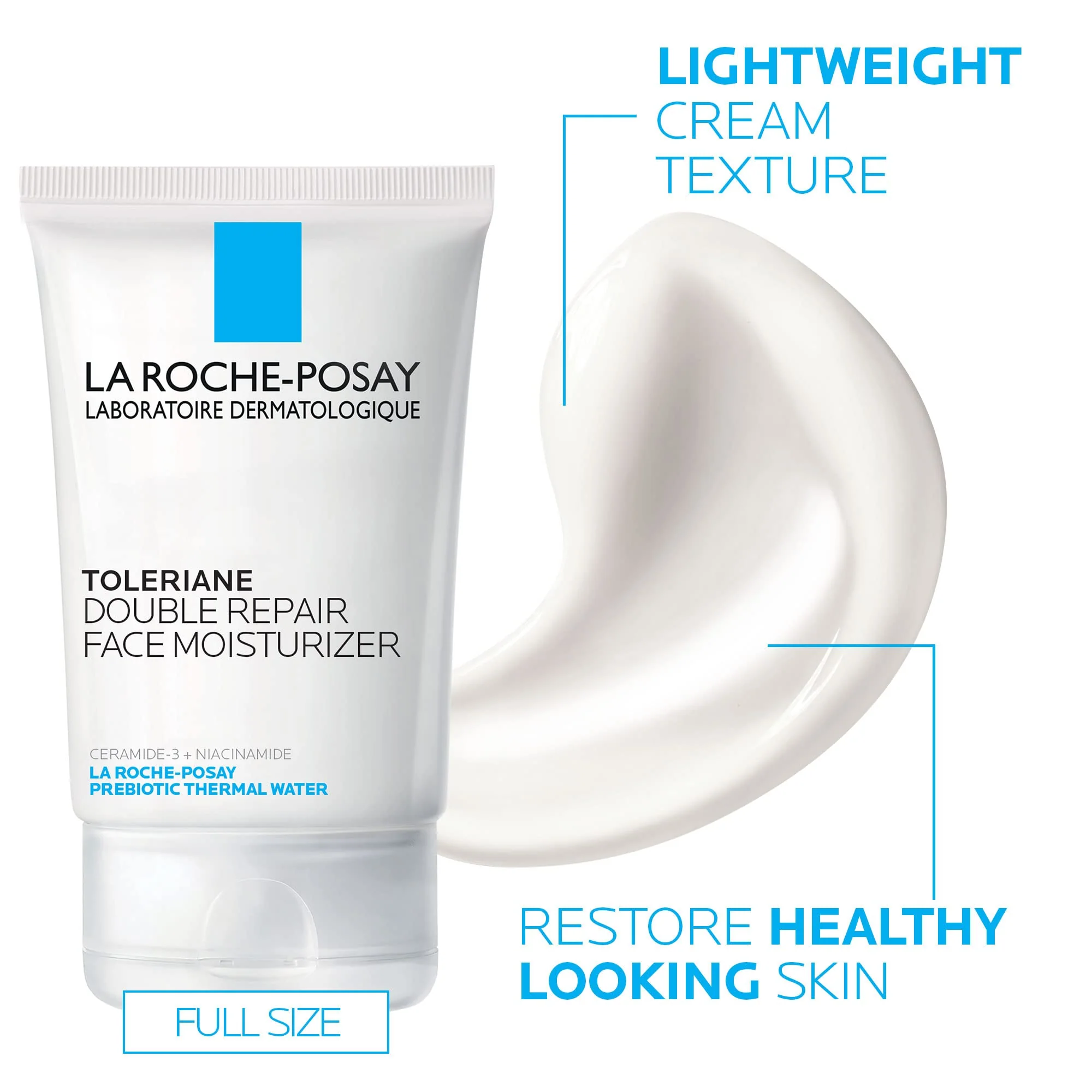 La Roche-Posay Toleraine Skin Care Set, Double Repair Face Moisturizer 100ml & Hydrating Gentle Cleanser 50ml, Oil Free Moisturizer & Face Wash - Image 3