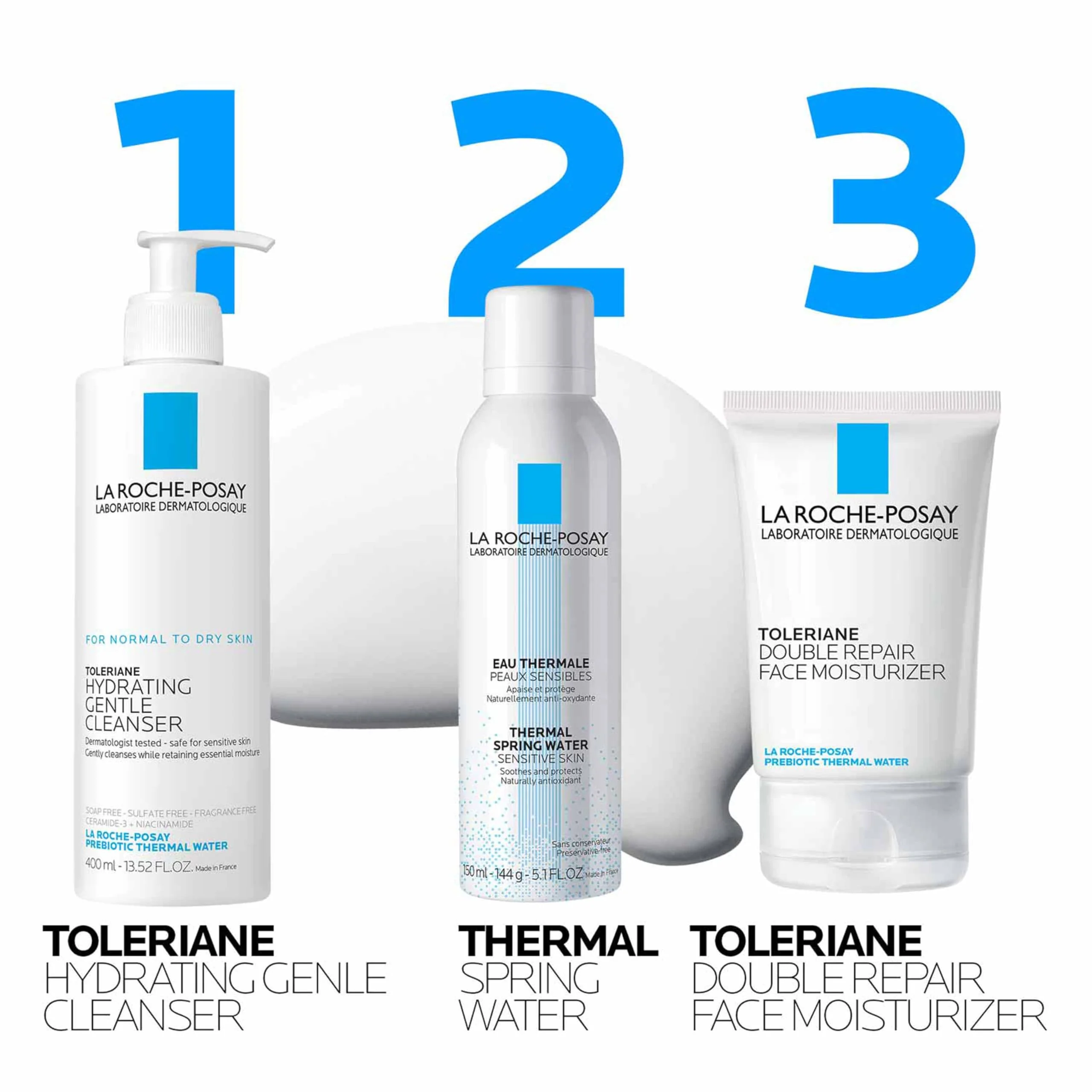 La Roche-Posay Toleriane Hydrating Gentle Face Cleanser, Daily Facial Cleanser with Niacinamide and Ceramides for Sensitive Skin, Moisturizing Face Wash for Normal to Dry Skin, Fragrance Free - Image 4