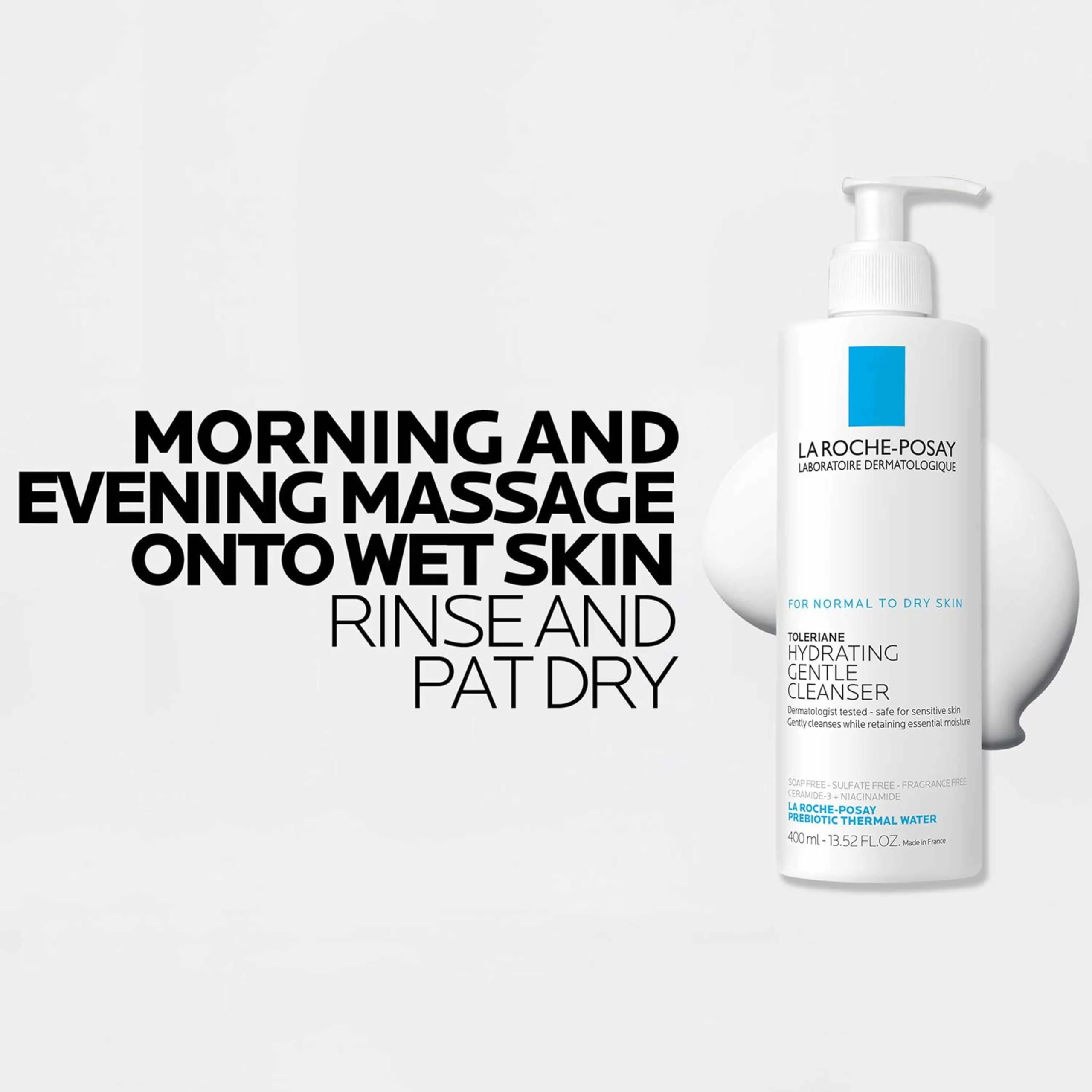 La Roche-Posay Toleriane Hydrating Gentle Face Cleanser, Daily Facial Cleanser with Niacinamide and Ceramides for Sensitive Skin, Moisturizing Face Wash for Normal to Dry Skin, Fragrance Free - Image 5