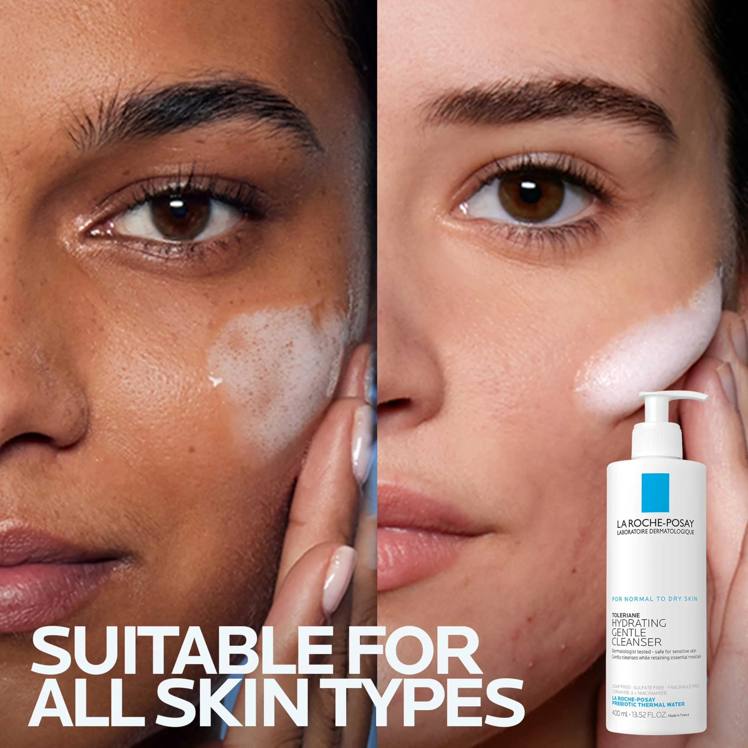 La Roche-Posay Toleriane Hydrating Gentle Face Cleanser, Daily Facial Cleanser with Niacinamide and Ceramides for Sensitive Skin, Moisturizing Face Wash for Normal to Dry Skin, Fragrance Free - Image 8