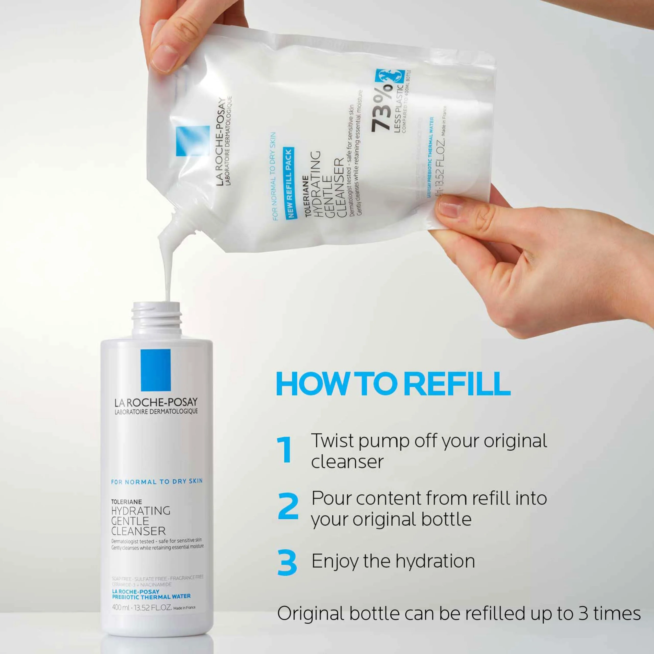 La Roche-Posay Toleriane Hydrating Gentle Face Cleanser, Hydrating Facial Cleanser With Niacinamide + Ceramides, Daily Face Wash For Dry Skin To Normal Skin, Sensitive Skin Tested, Fragrance Free - Image 6