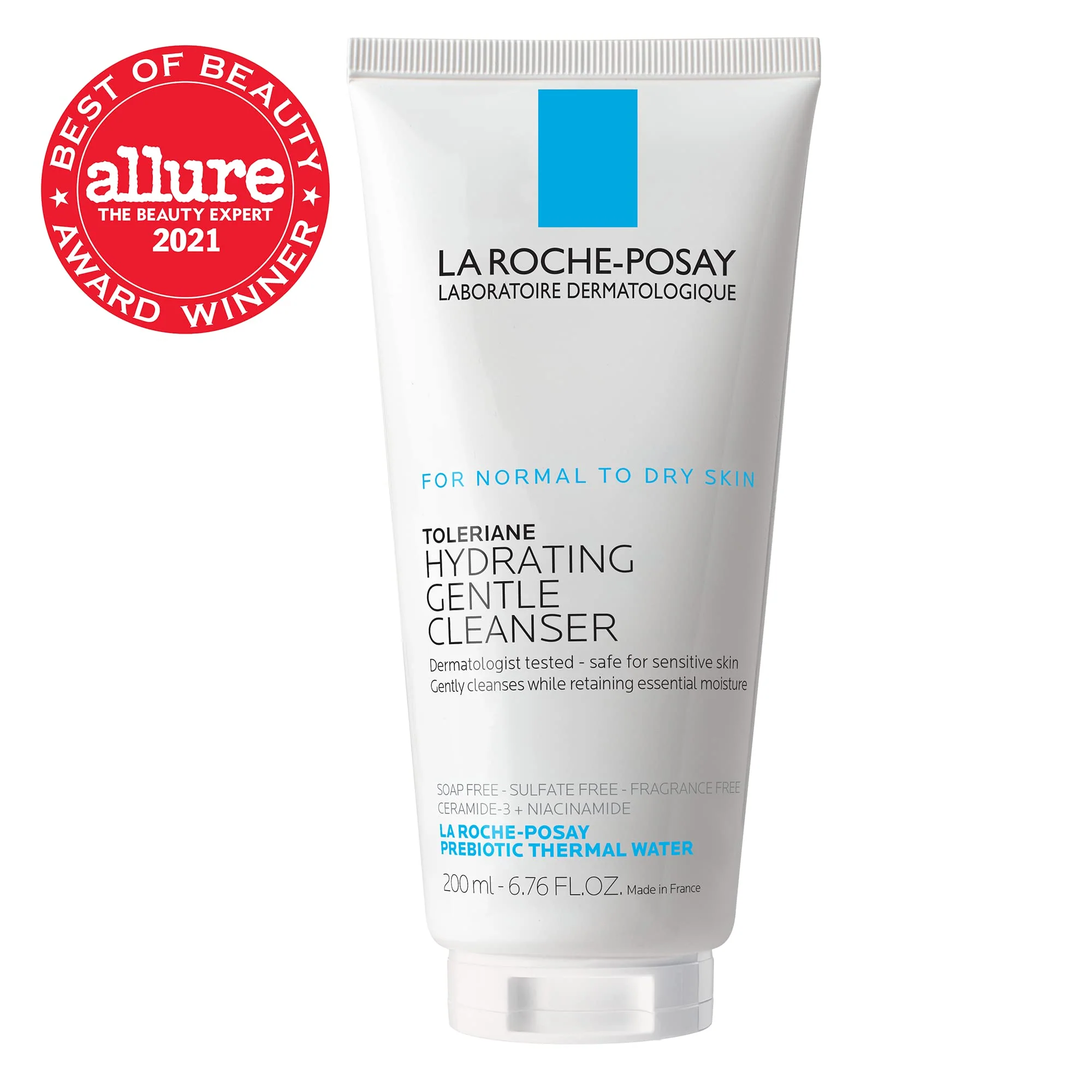 La Roche-Posay Toleriane Hydrating Gentle Facial Cleanser, Daily Face Wash with Ceramide and Niacinamide for Normal to Dry Sensitive Skin, Oil-Free, Fragrance Free - Image 2