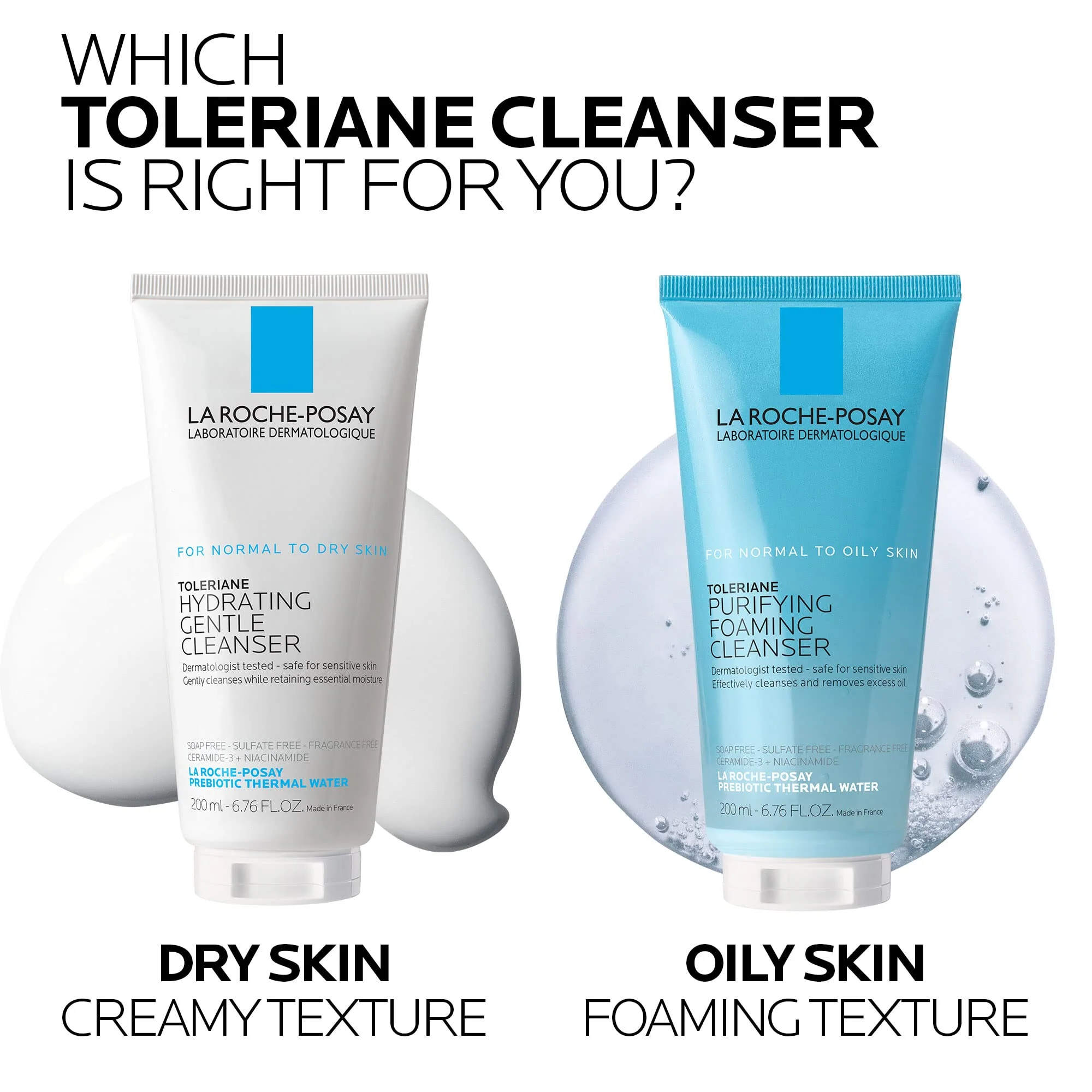La Roche-Posay Toleriane Hydrating Gentle Facial Cleanser, Daily Face Wash with Ceramide and Niacinamide for Normal to Dry Sensitive Skin, Oil-Free, Fragrance Free - Image 3